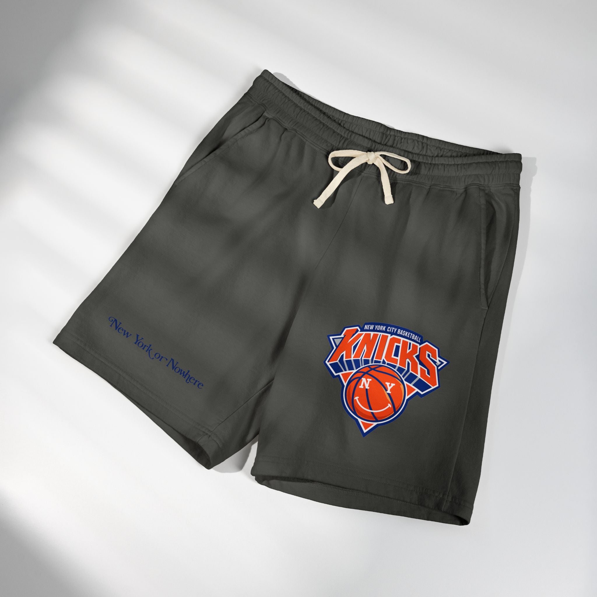 Knicks Logo Basketball Sweat Shorts - Garment-Dyed Lightweight Fleece