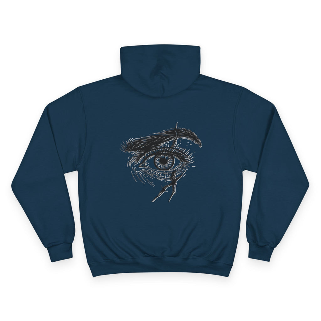 White Hoodie with Sketch Eye Graphic
