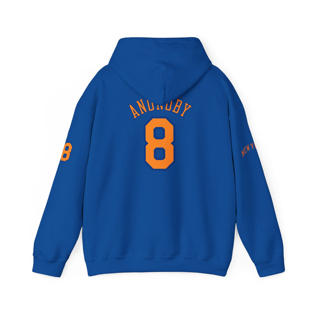 Knicks #8 Anunoby Basketball Hoodie — NYR Team Logo Back Number Sweatshirt