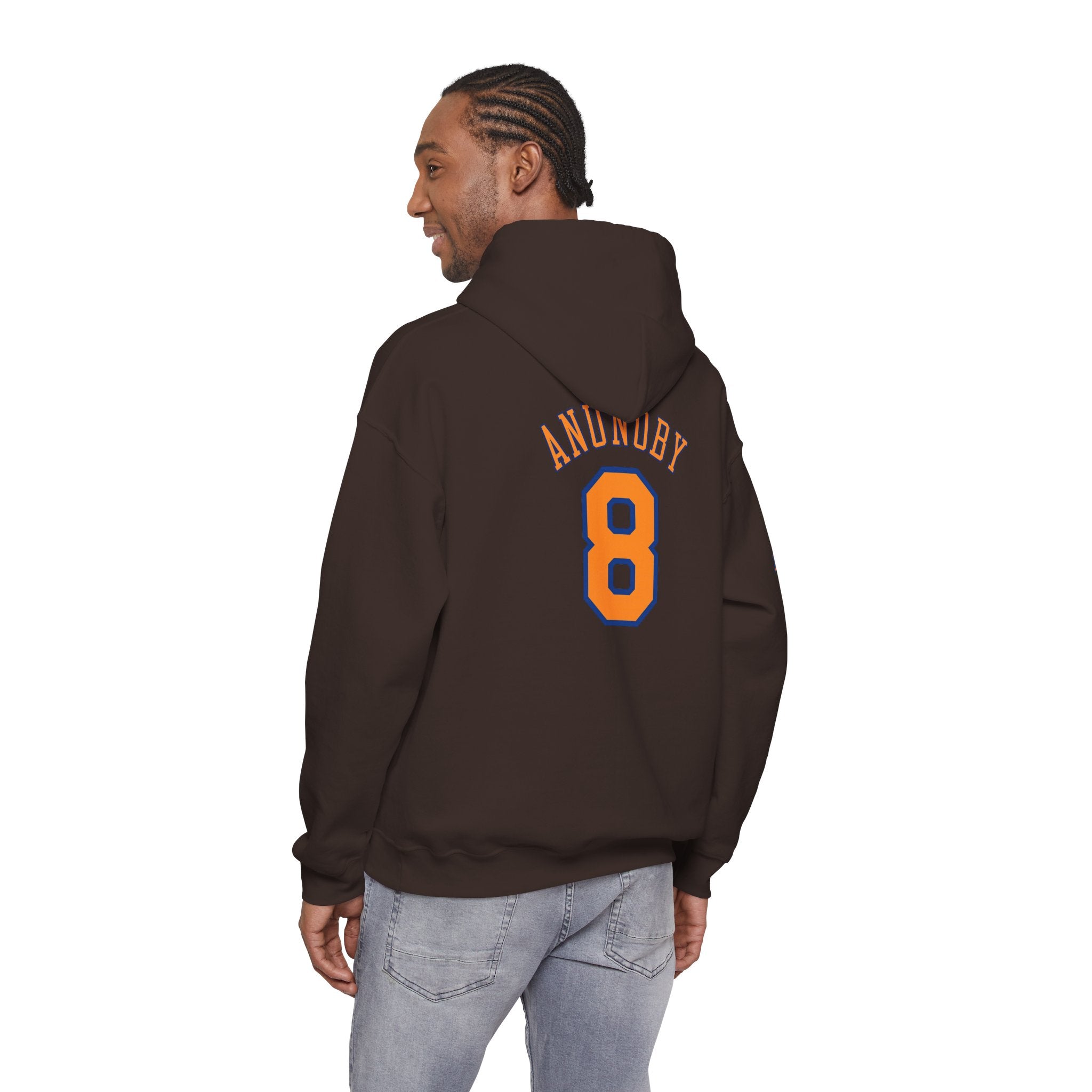Knicks #8 Anunoby Basketball Hoodie — NYR Team Logo Back Number Sweatshirt