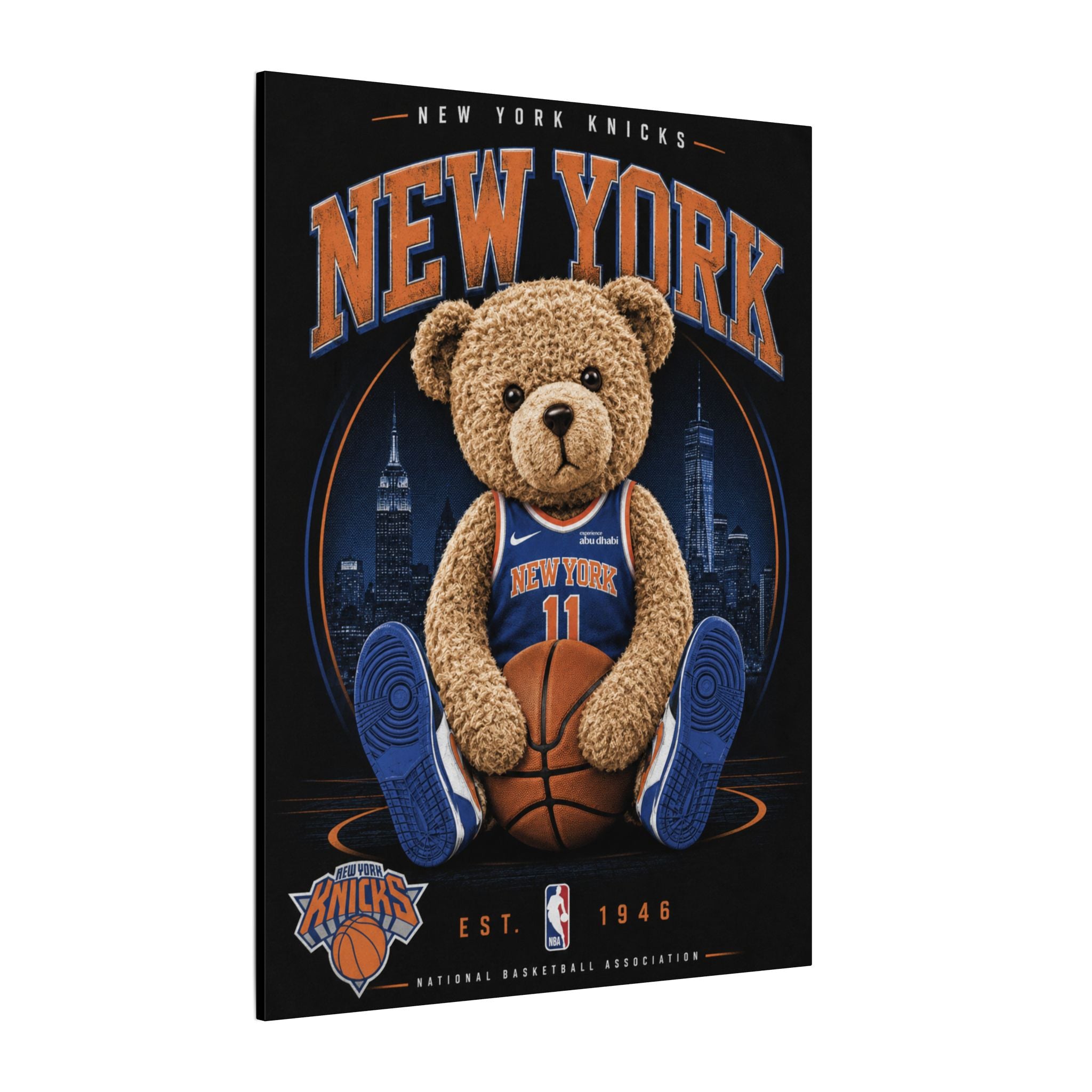 *LIMITED TIME* New York Knicks Teddy Bear Canvas Print — NBA Basketball Wall Art