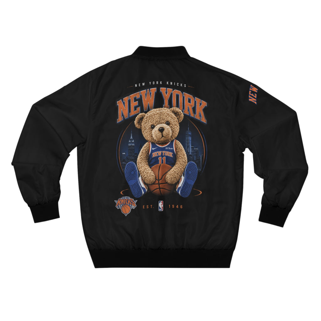 New York Knicks Teddy Bear Bomber Jacket — NBA Fan Jacket