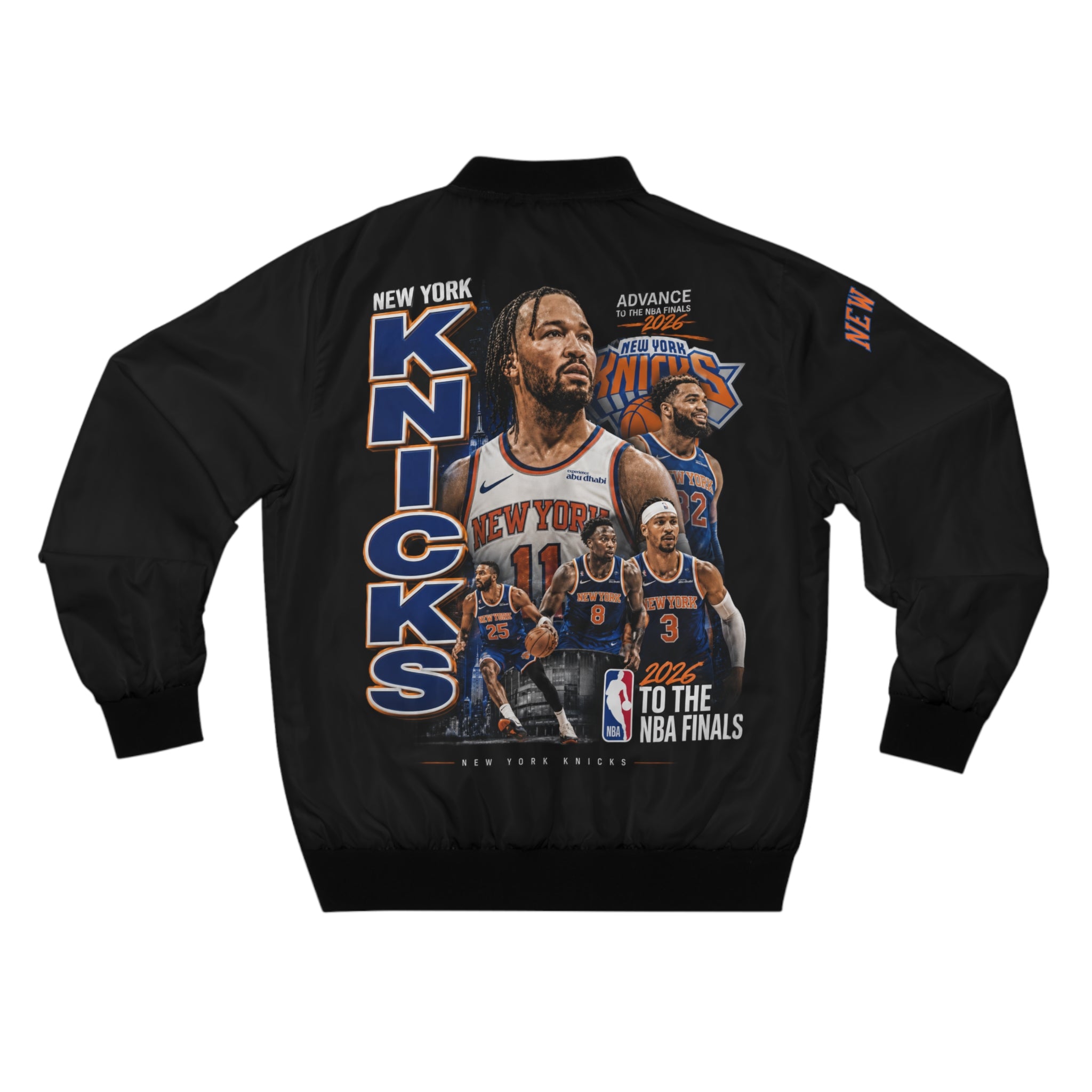 New York Knicks Championship-Style Bomber Jacket — Knicks Player Collage Design