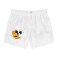 Men's Sunset Palm Swim Trunks - Tropical Beach Shorts