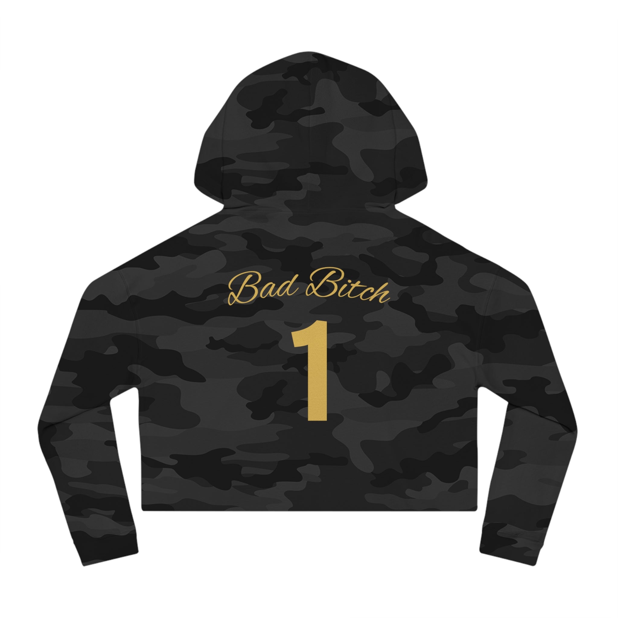 “Bad Bitch 1” Woman's Graphic Cropped Hooded Sweatshirt