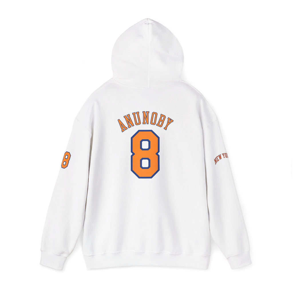 Knicks #8 Anunoby Basketball Hoodie — NYR Team Logo Back Number Sweatshirt