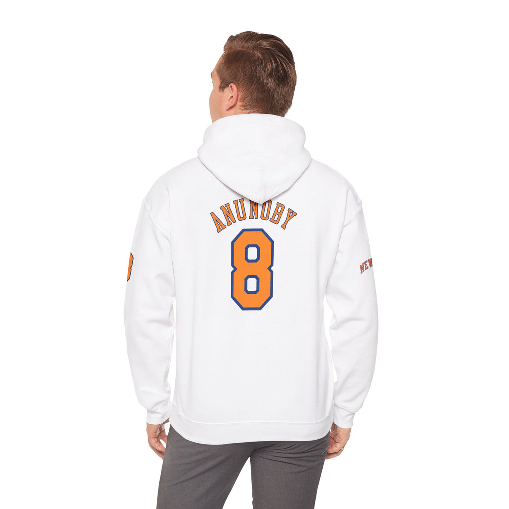 Knicks #8 Anunoby Basketball Hoodie — NYR Team Logo Back Number Sweatshirt