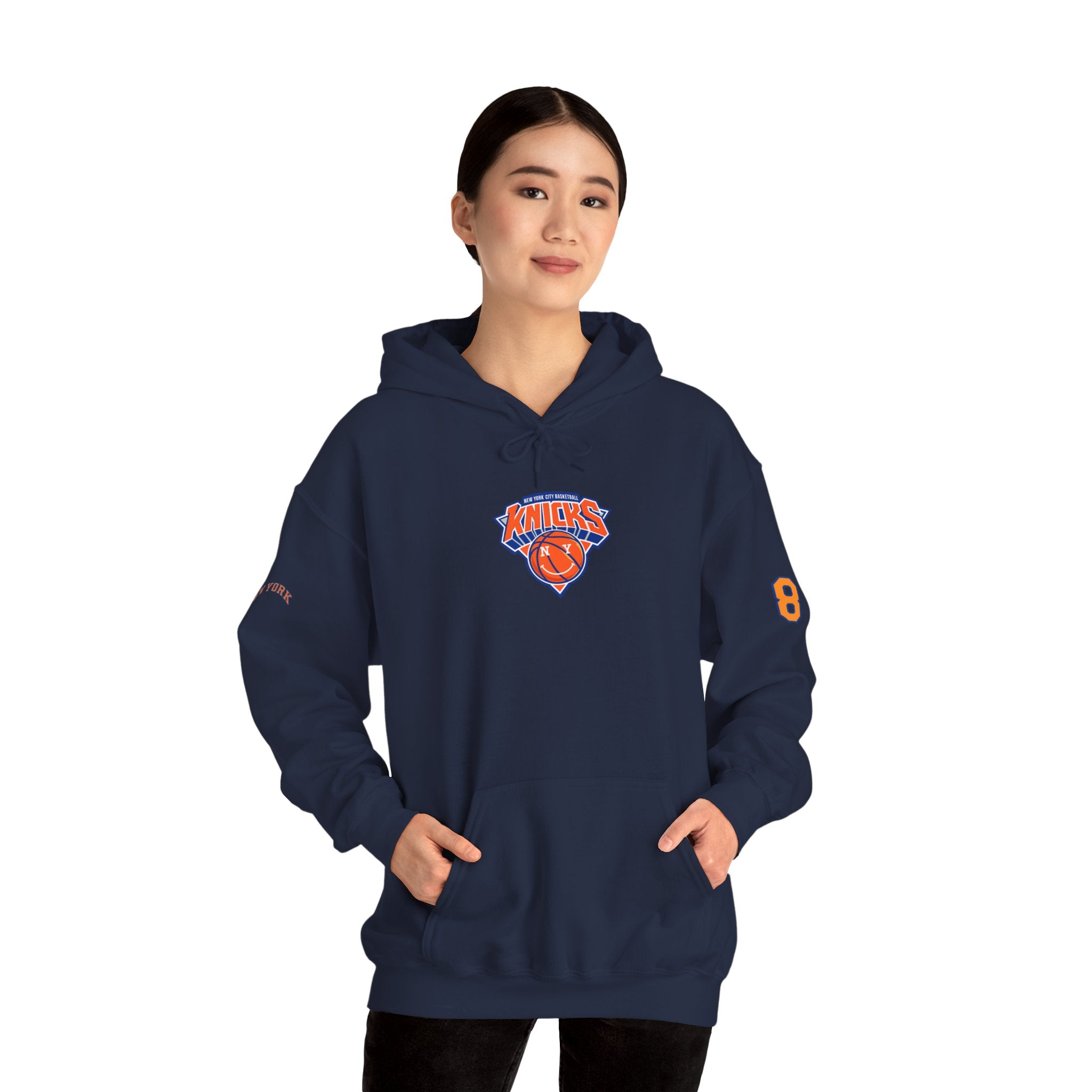 Knicks #8 Anunoby Basketball Hoodie — NYR Team Logo Back Number Sweatshirt