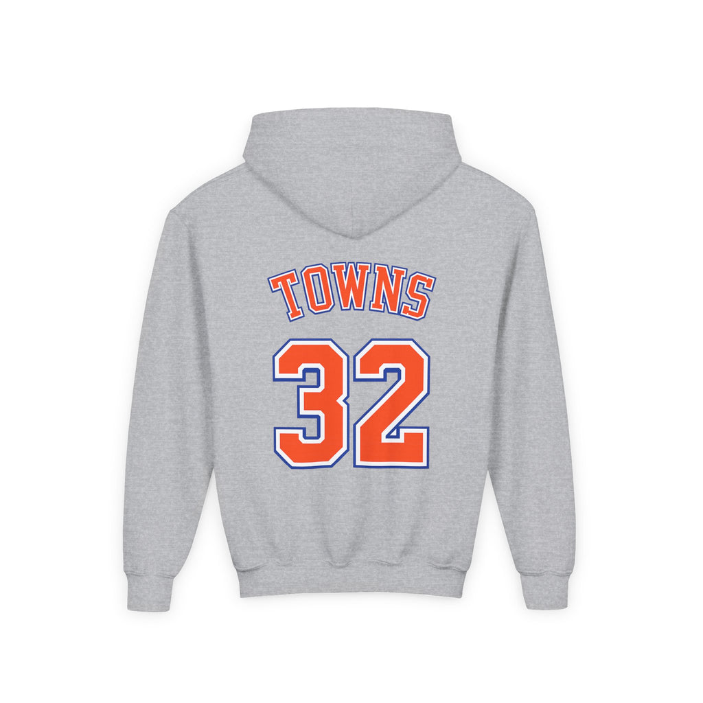 Youth Knicks Basketball Hoodie — 'TOWNS 32' Front Logo & Back Jersey Design