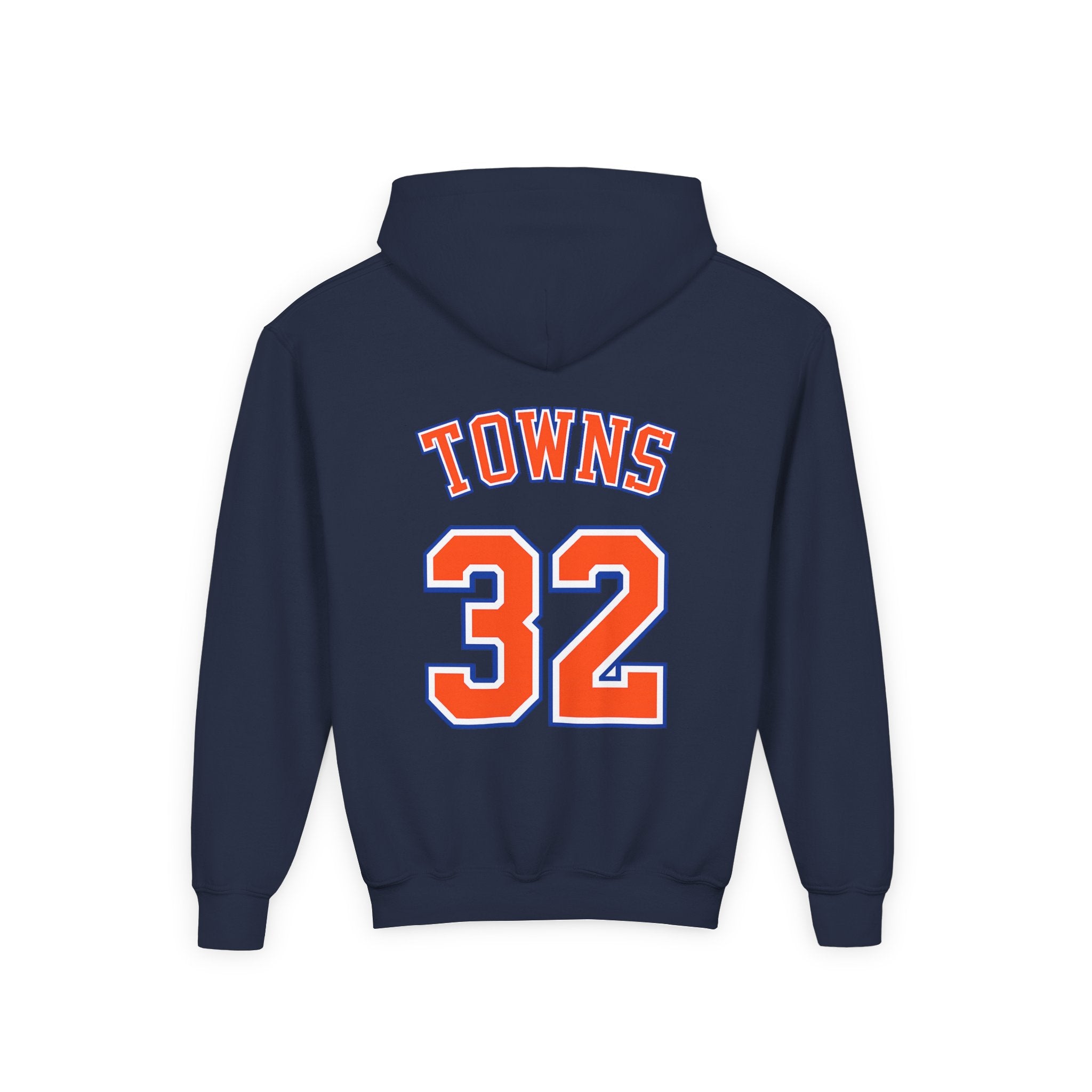Youth Knicks Basketball Hoodie — 'TOWNS 32' Front Logo & Back Jersey Design