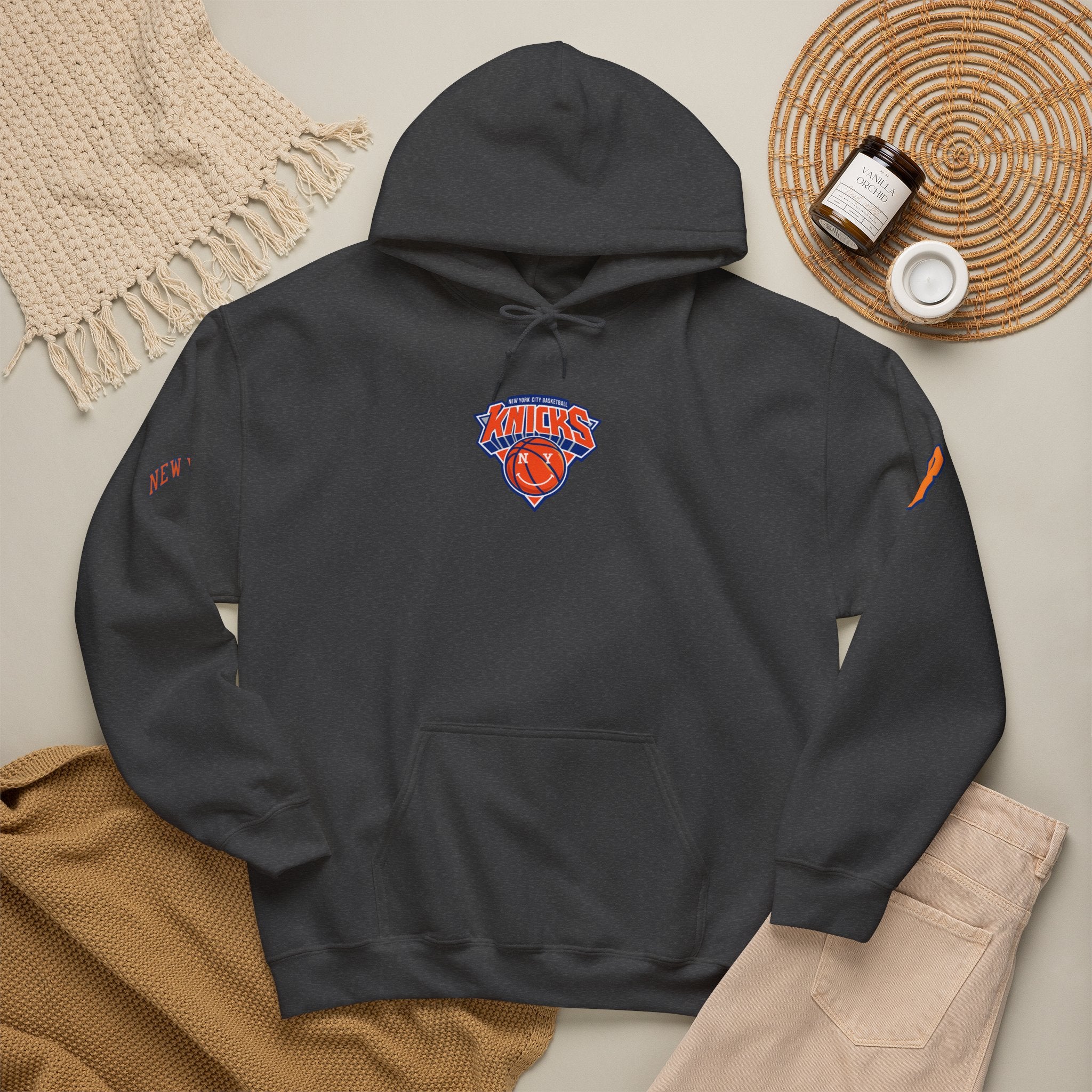 Knicks #8 Anunoby Basketball Hoodie — NYR Team Logo Back Number Sweatshirt