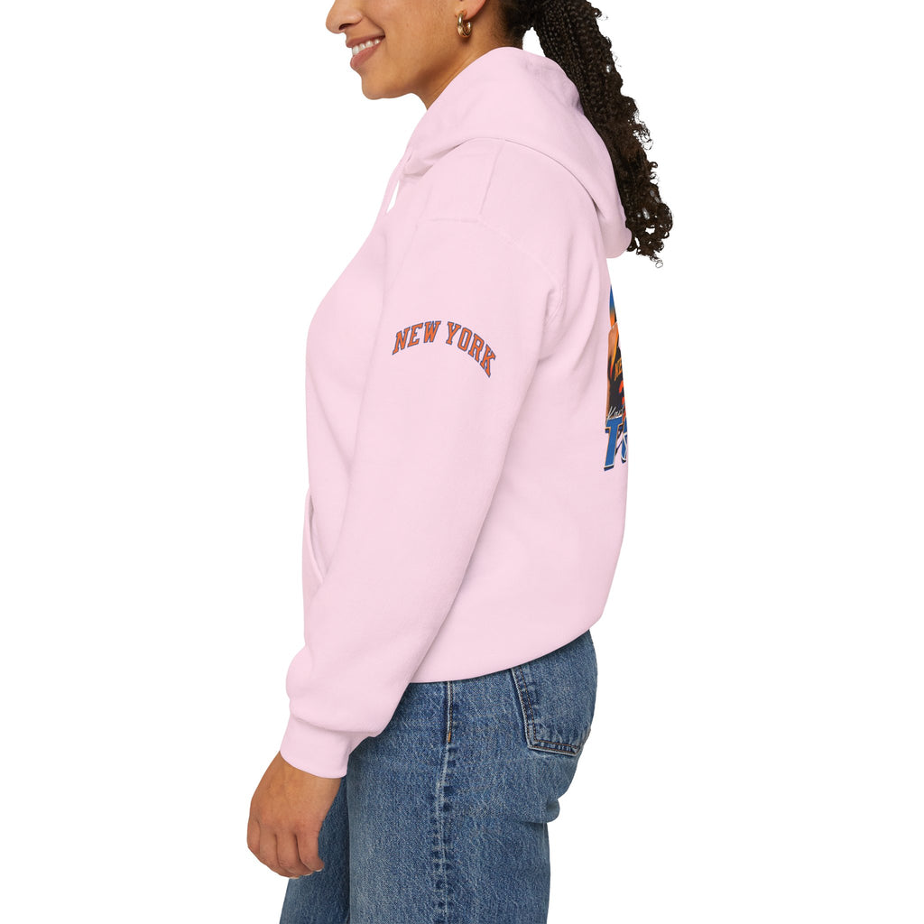 New York Knicks Retro Logo Hoodie — 32 Jersey Sleeve Basketball Pullover