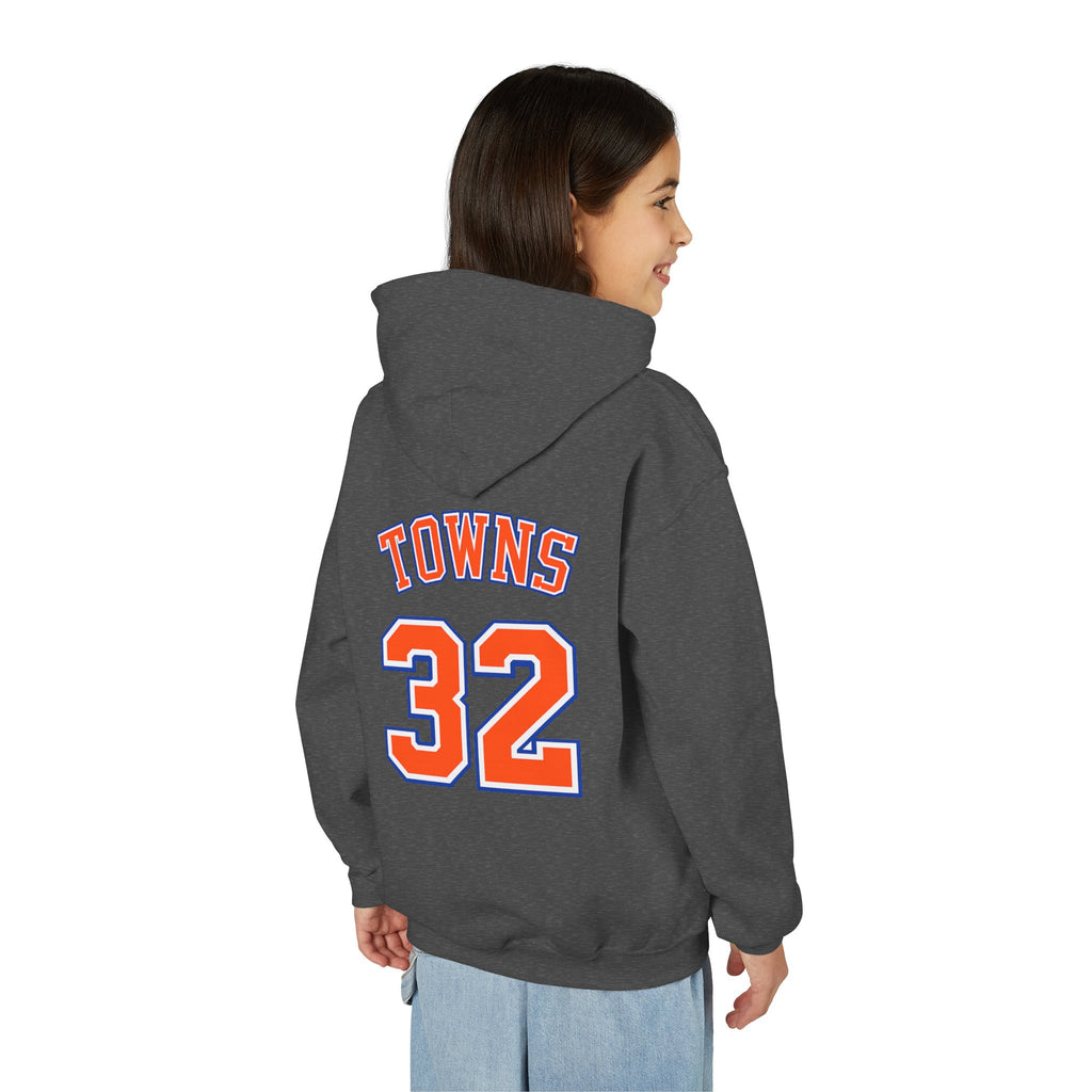 Youth Knicks Basketball Hoodie — 'TOWNS 32' Front Logo & Back Jersey Design