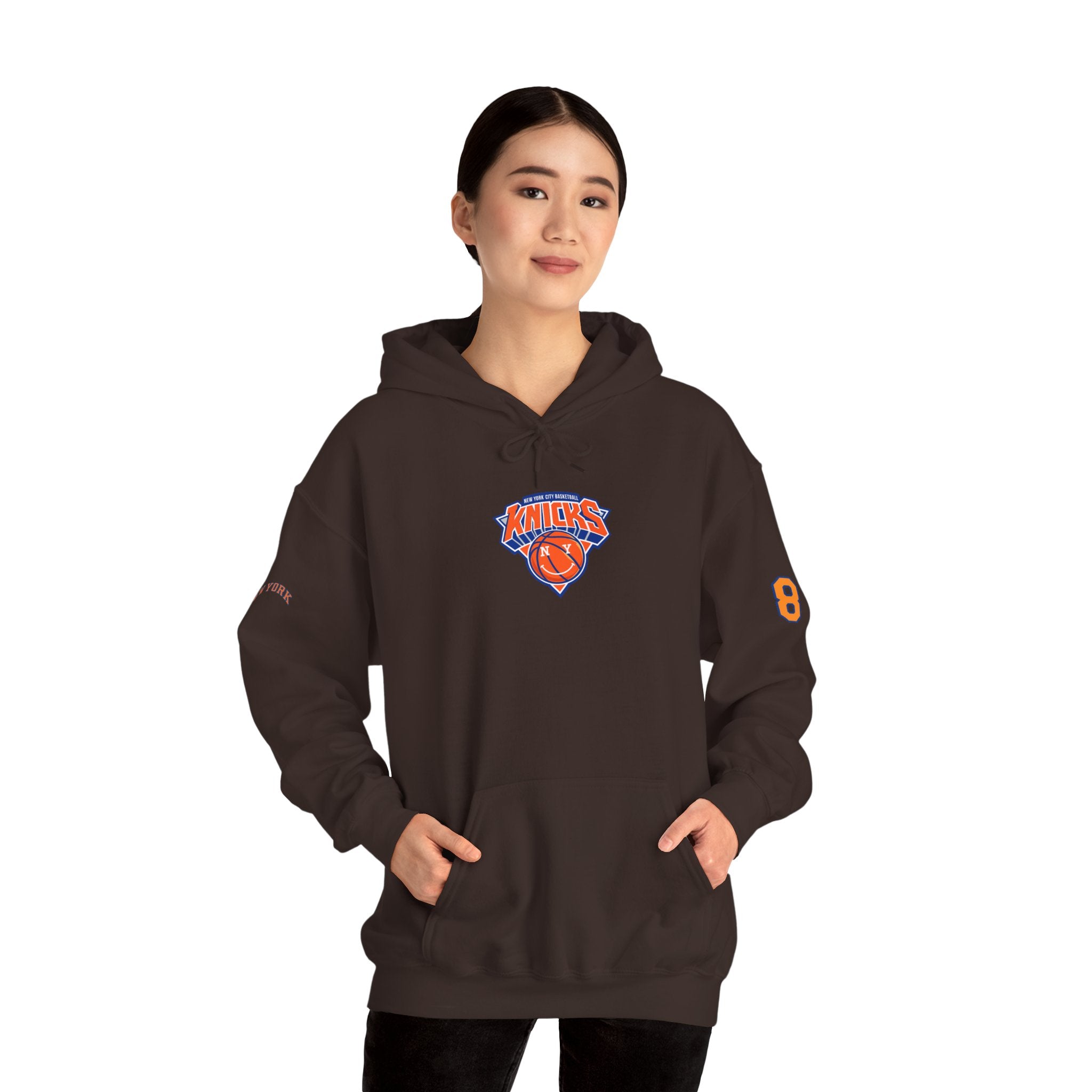 Knicks #8 Anunoby Basketball Hoodie — NYR Team Logo Back Number Sweatshirt