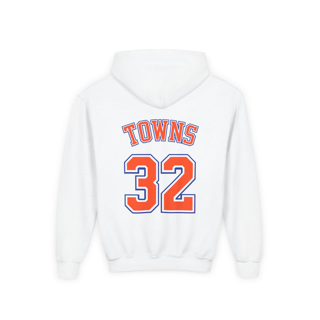 Youth Knicks Basketball Hoodie — 'TOWNS 32' Front Logo & Back Jersey Design