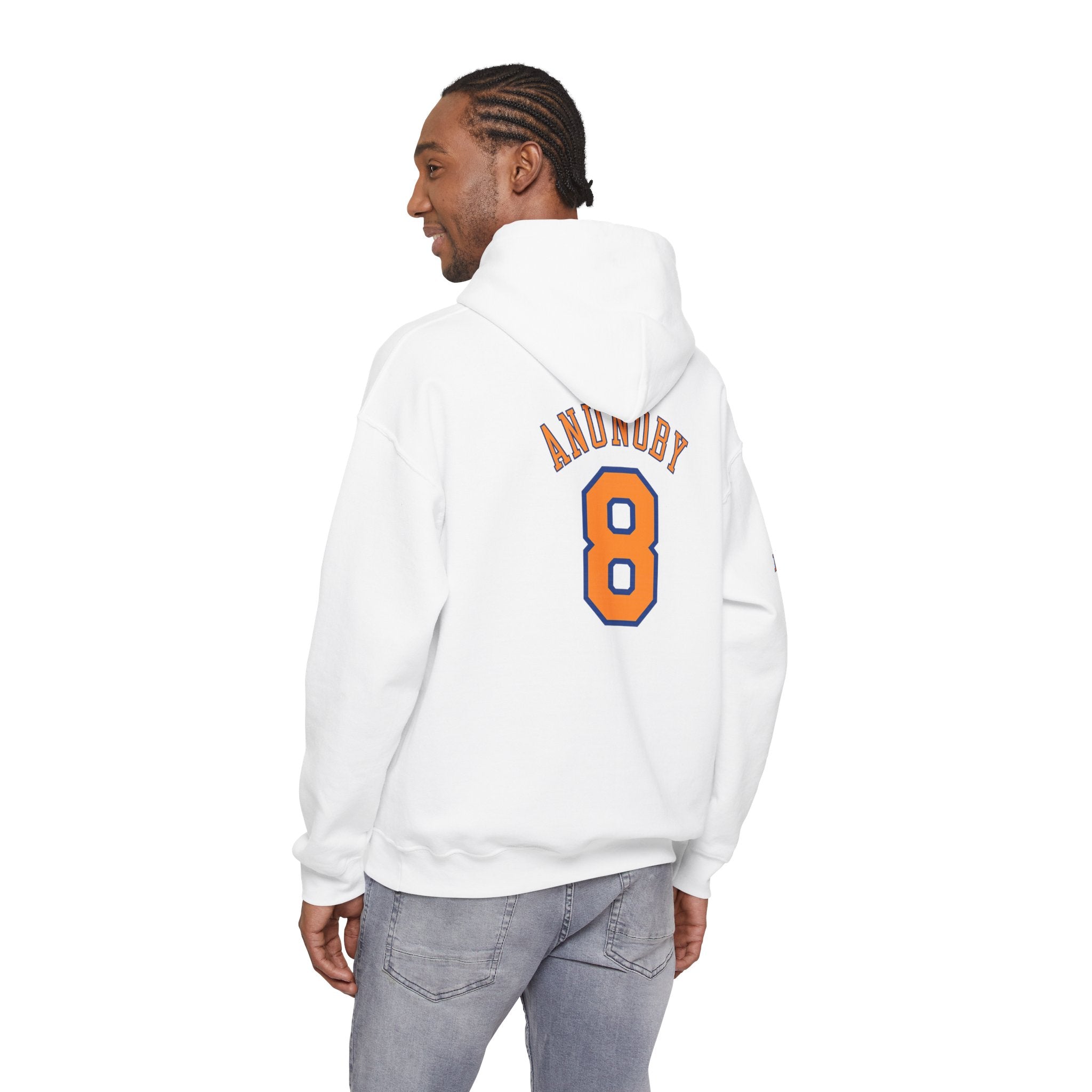 Knicks #8 Anunoby Basketball Hoodie — NYR Team Logo Back Number Sweatshirt