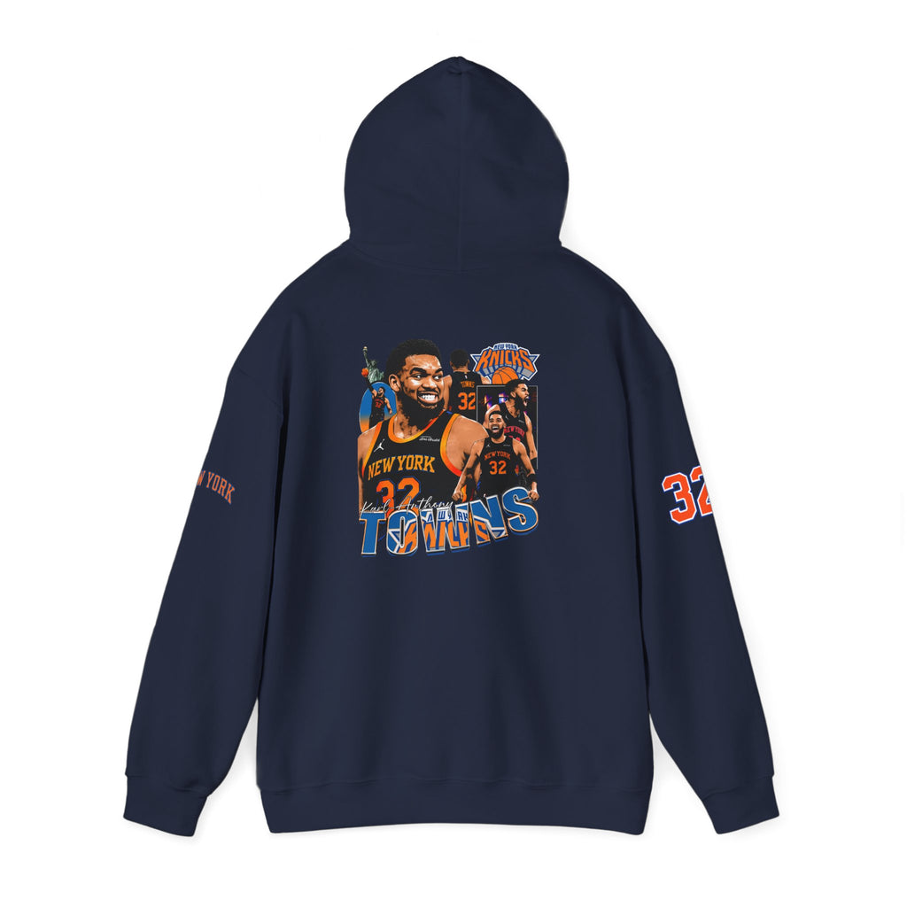 New York Knicks Retro Logo Hoodie — 32 Jersey Sleeve Basketball Pullover