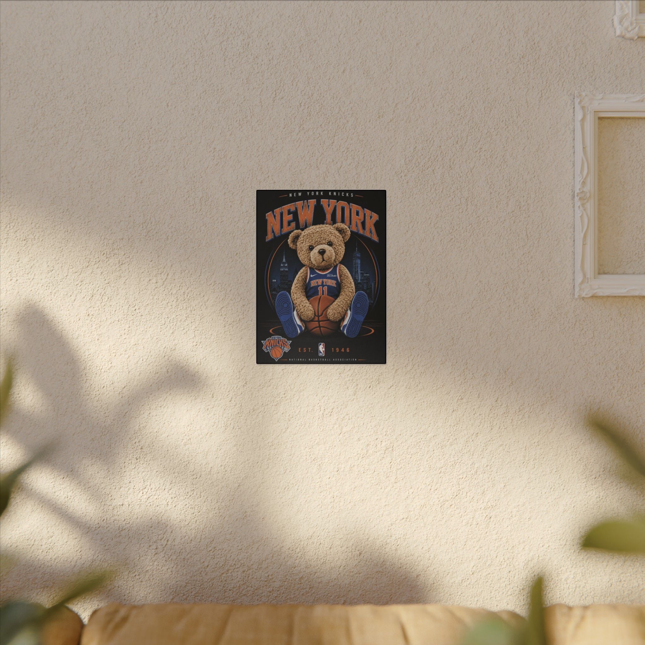 *LIMITED TIME* New York Knicks Teddy Bear Canvas Print — NBA Basketball Wall Art
