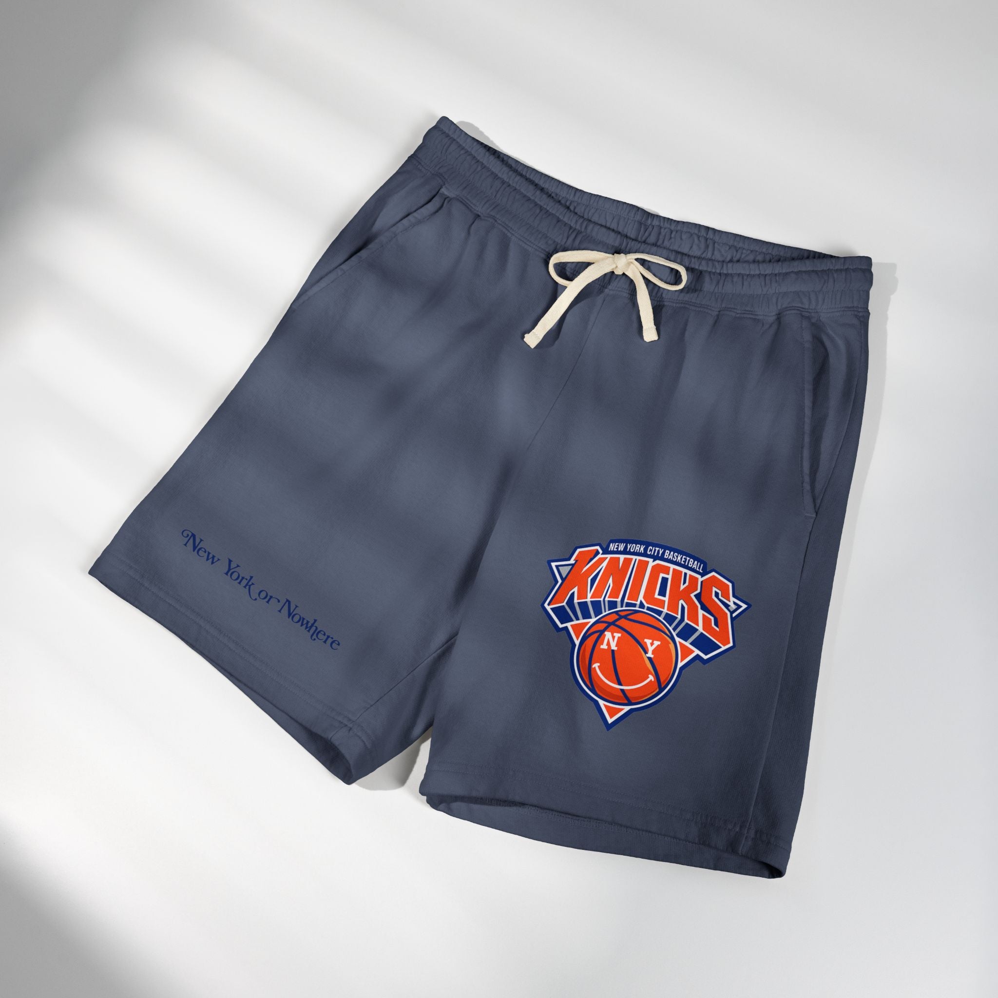 Knicks Logo Basketball Sweat Shorts - Garment-Dyed Lightweight Fleece