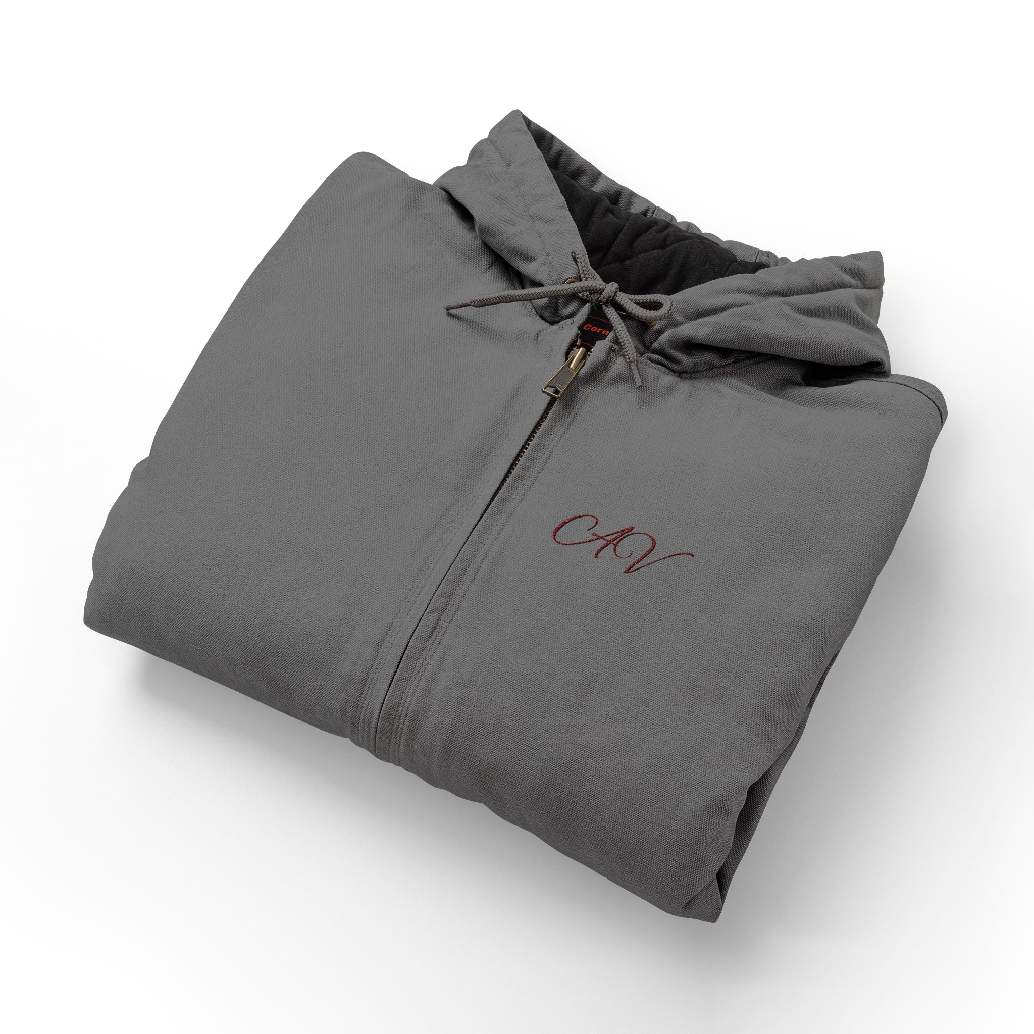 Men's Duck Cloth Hooded Work Jacket – Insulated Embroidered Carpenter Coat