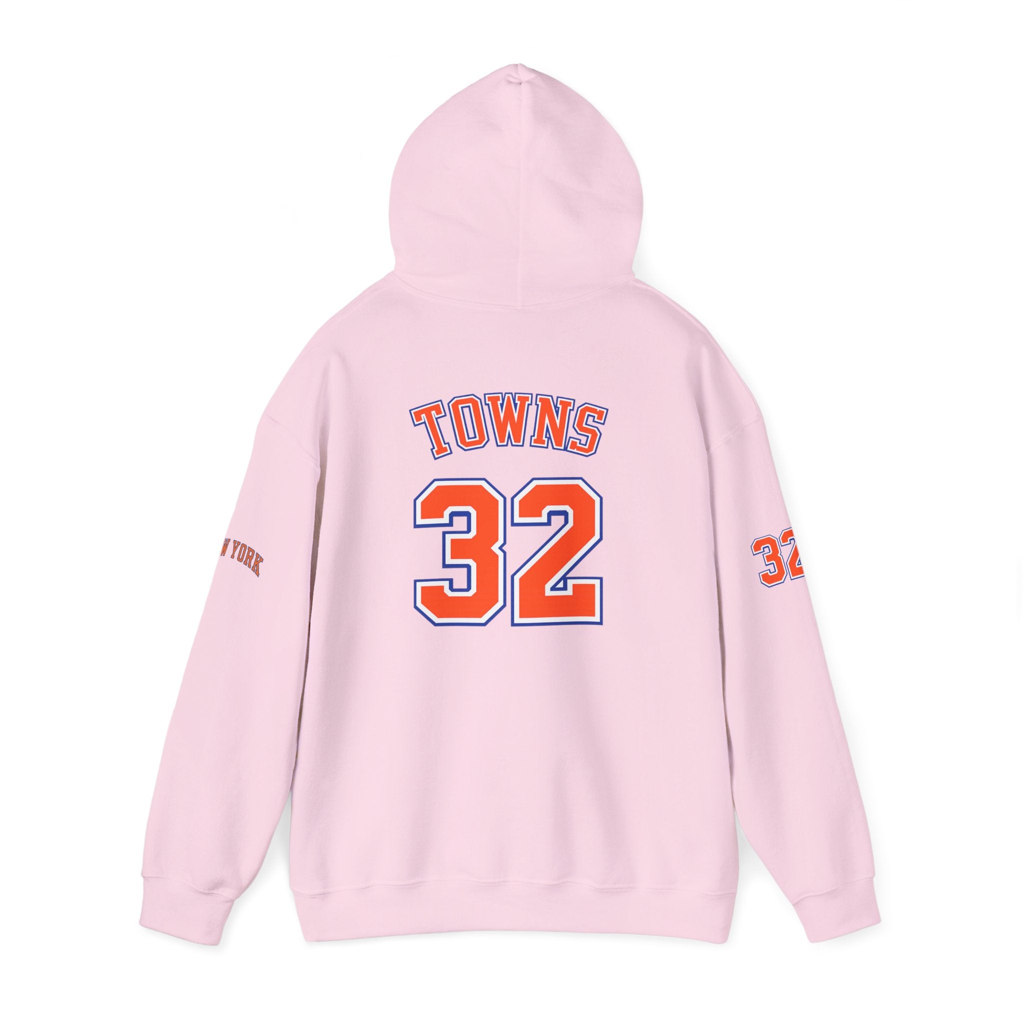 New York Knicks Jersey Hoodie — 'Towns 32' Retro Basketball Pullover