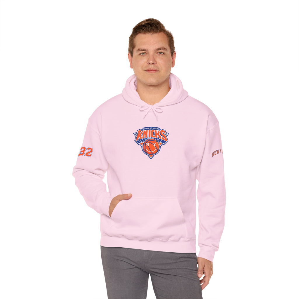 New York Knicks Jersey Hoodie — 'Towns 32' Retro Basketball Pullover