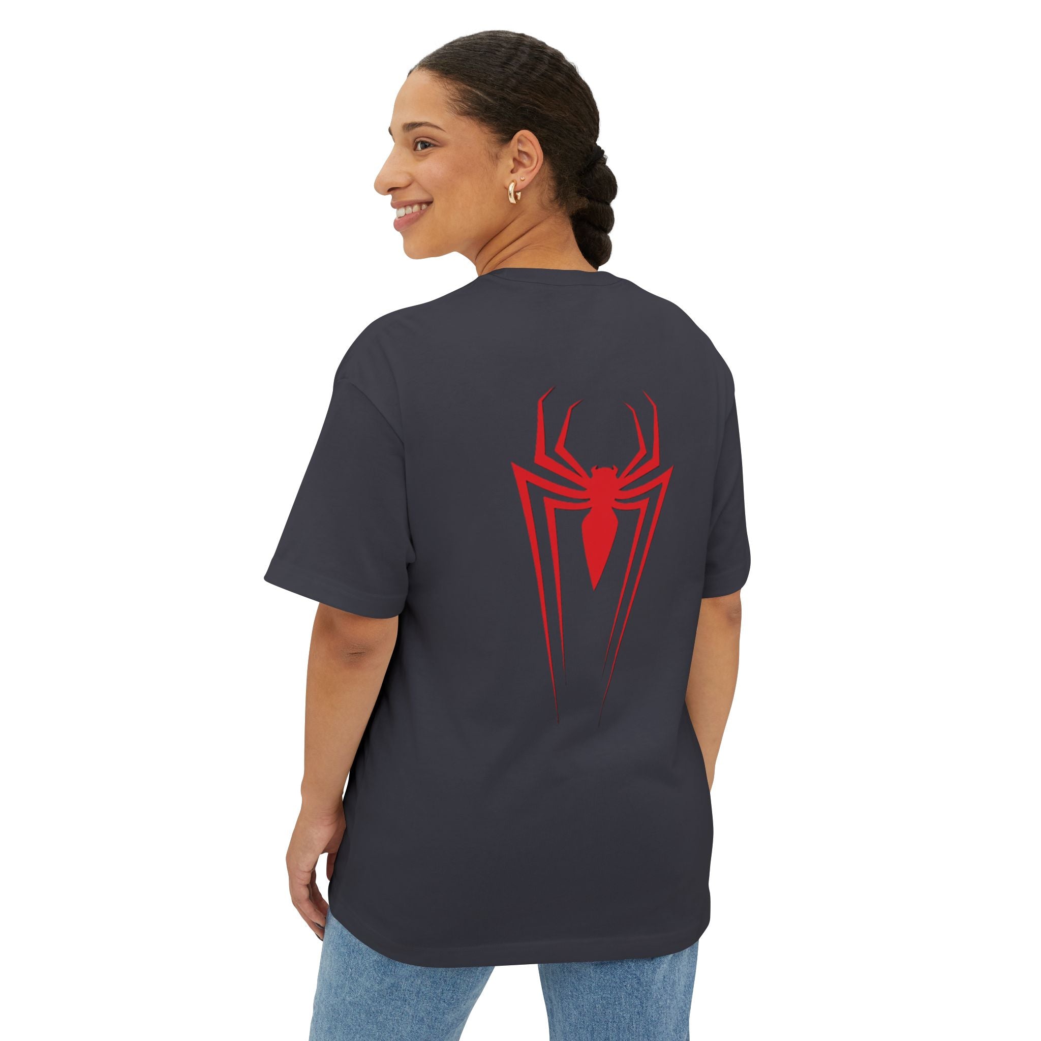 Spider Emblem Boxy Tee — Red Spider Logo Oversized T-Shirt