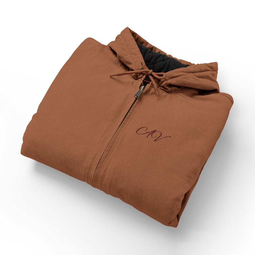 Men's Duck Cloth Hooded Work Jacket – Insulated Embroidered Carpenter Coat