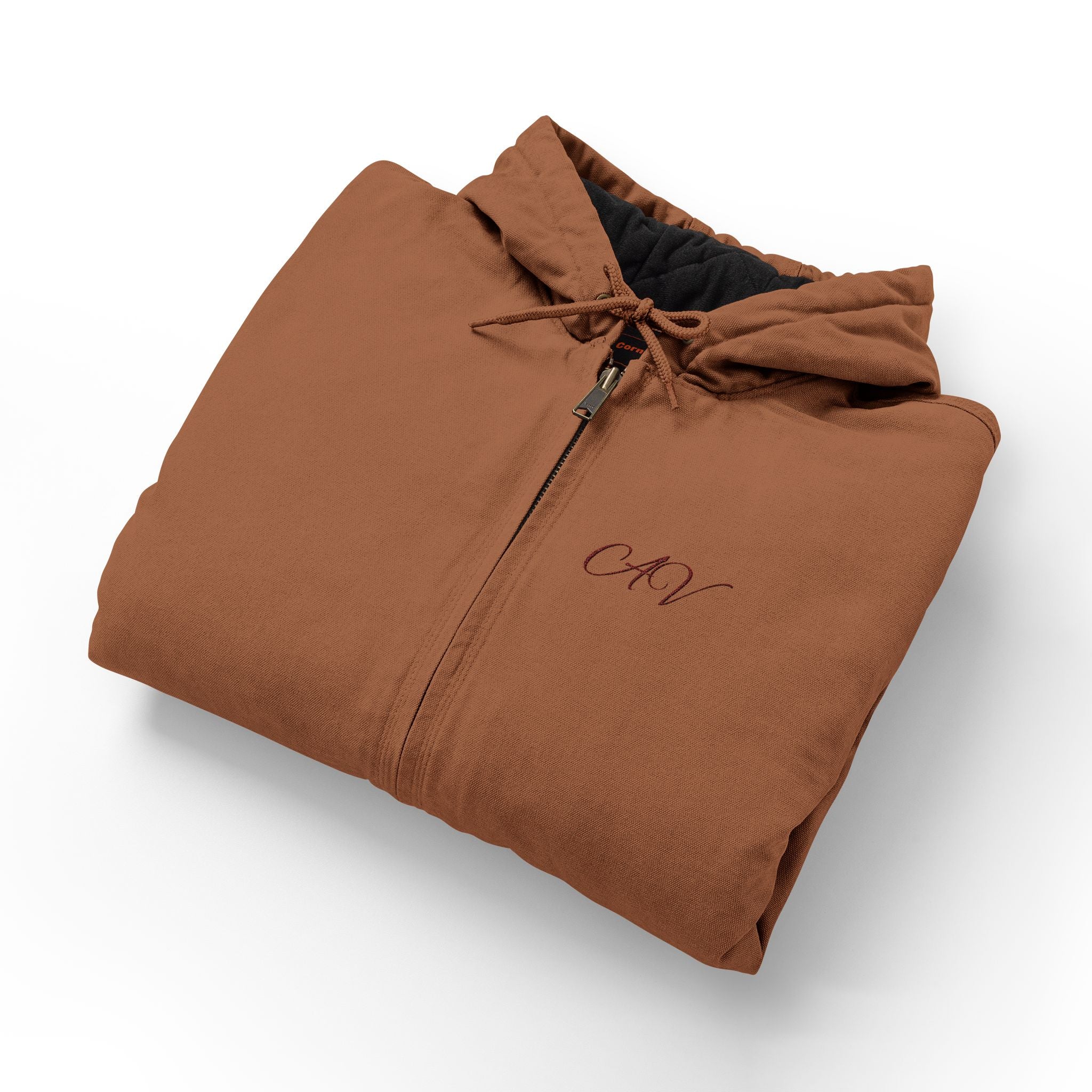 Men's Duck Cloth Hooded Work Jacket – Insulated Embroidered Carpenter Coat