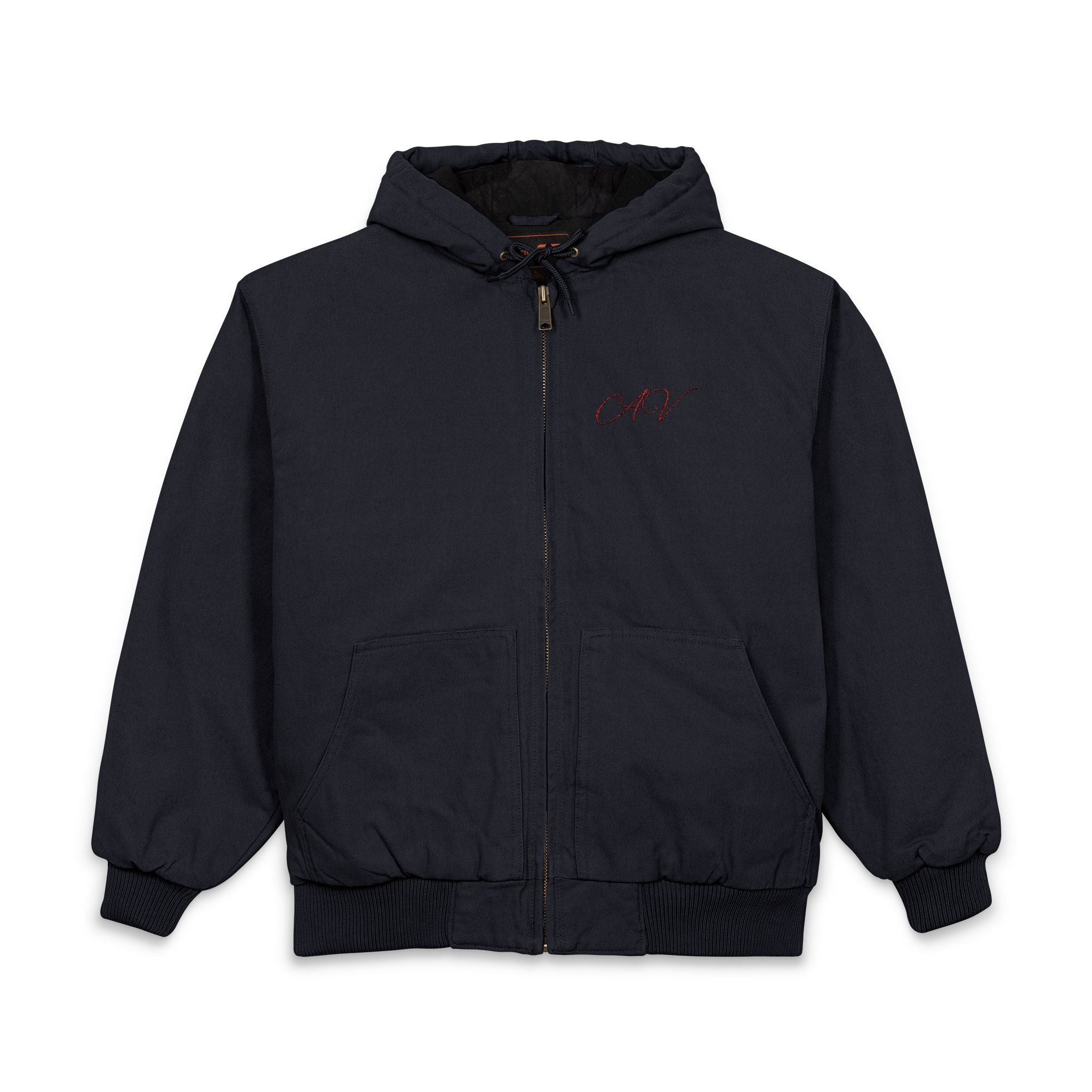 Men's Duck Cloth Hooded Work Jacket – Insulated Embroidered Carpenter Coat