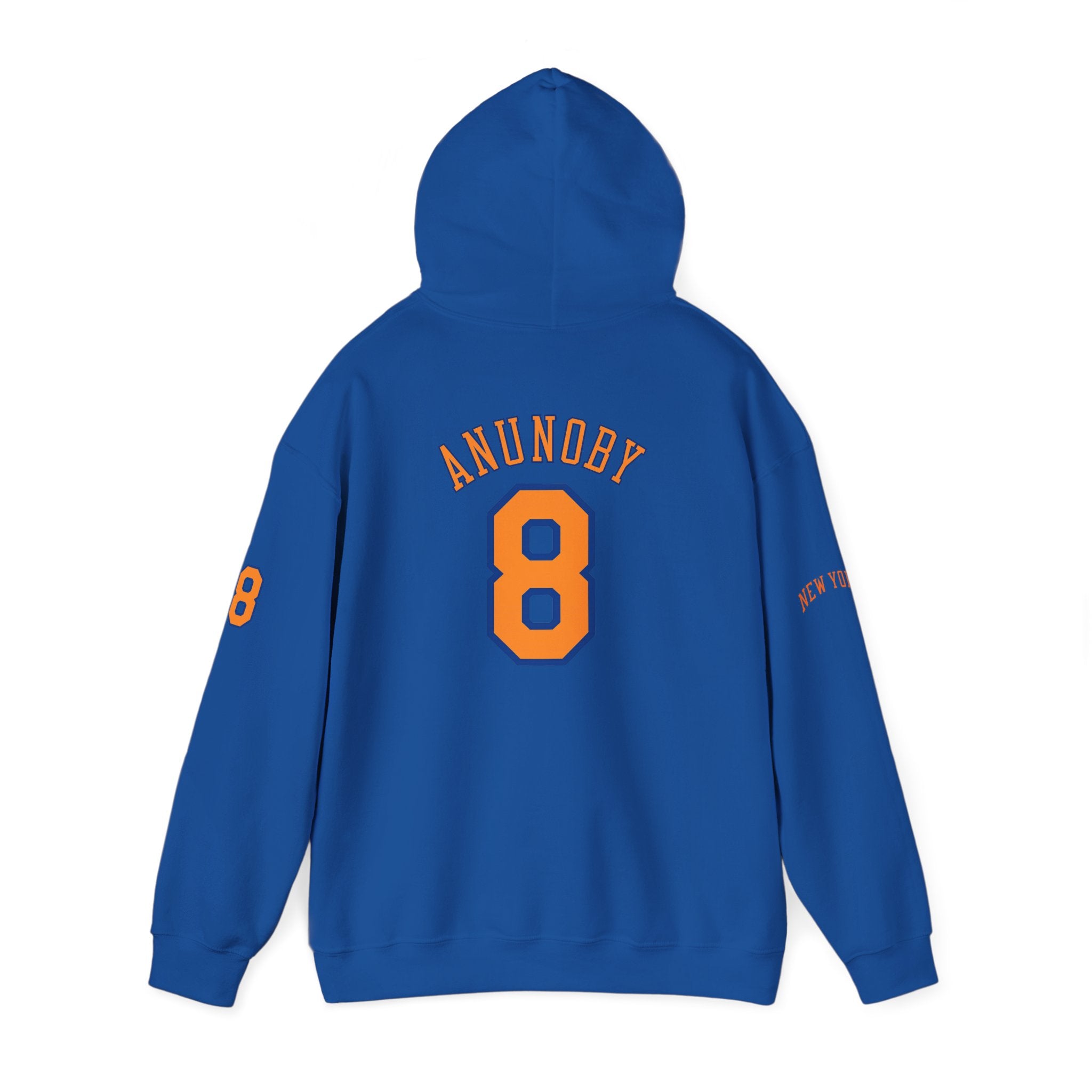 Knicks #8 Anunoby Basketball Hoodie — NYR Team Logo Back Number Sweatshirt
