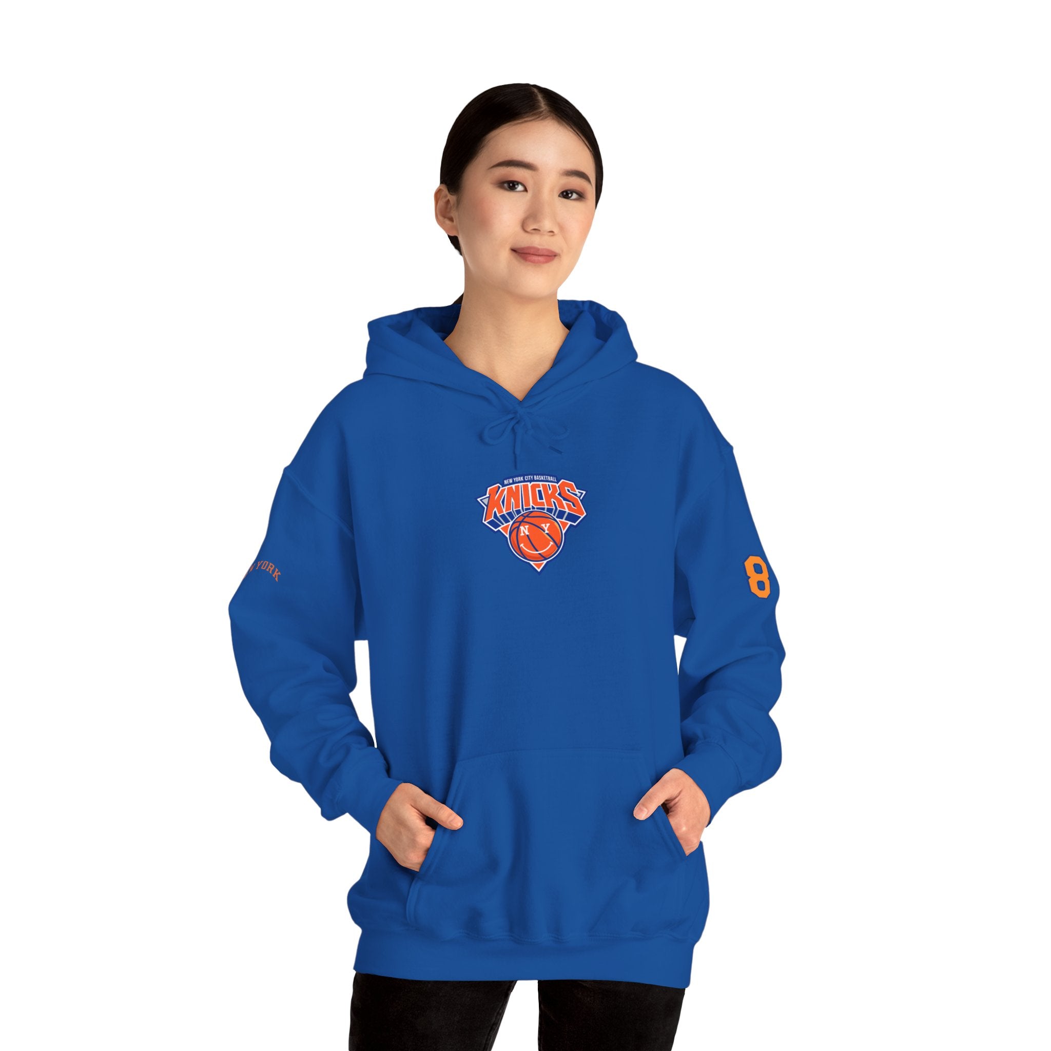 Knicks #8 Anunoby Basketball Hoodie — NYR Team Logo Back Number Sweatshirt