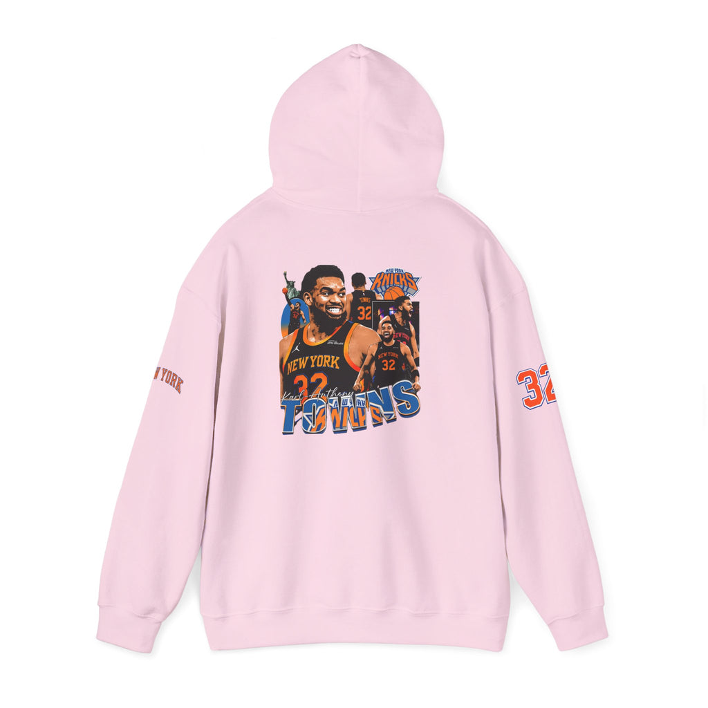 New York Knicks Retro Logo Hoodie — 32 Jersey Sleeve Basketball Pullover