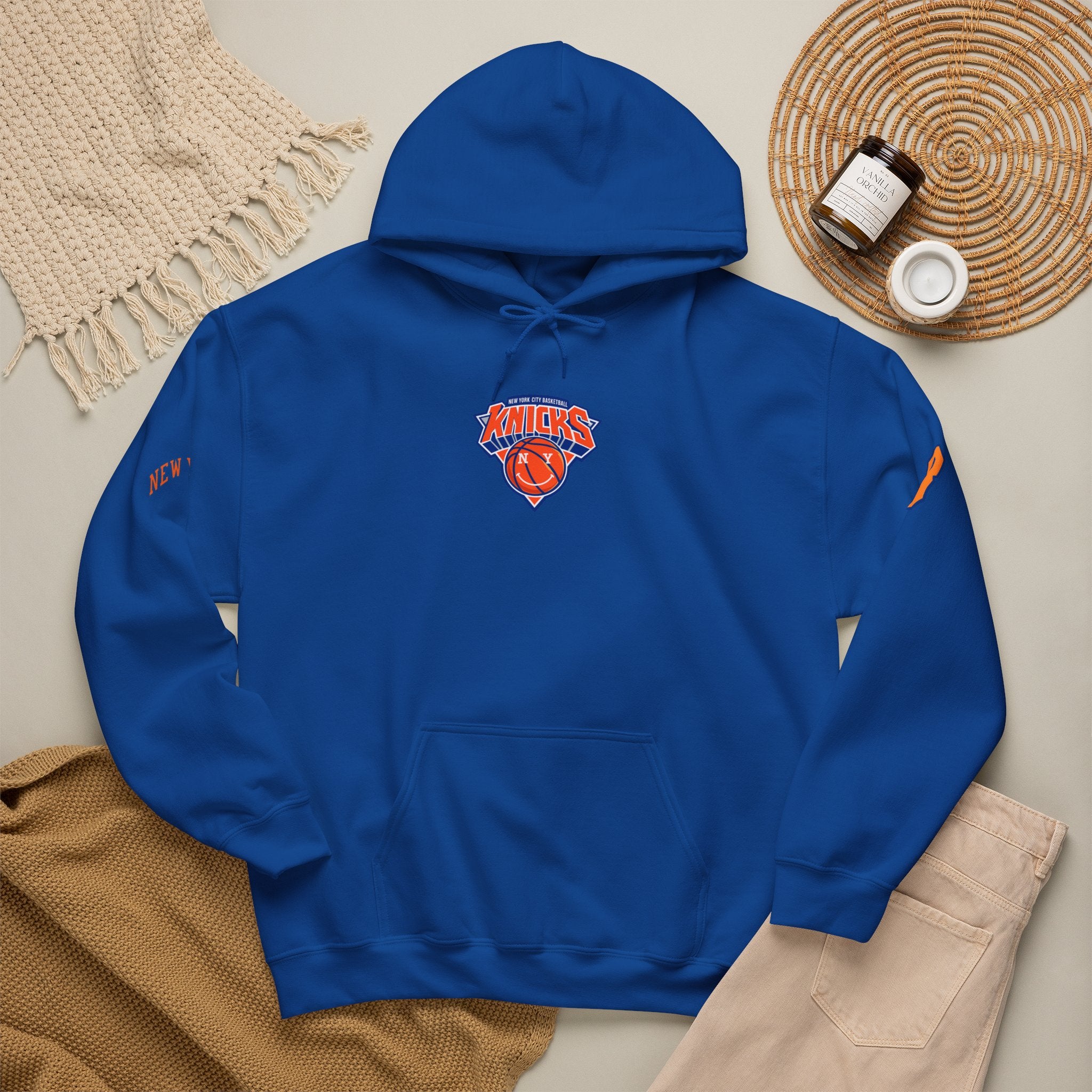 Knicks #8 Anunoby Basketball Hoodie — NYR Team Logo Back Number Sweatshirt