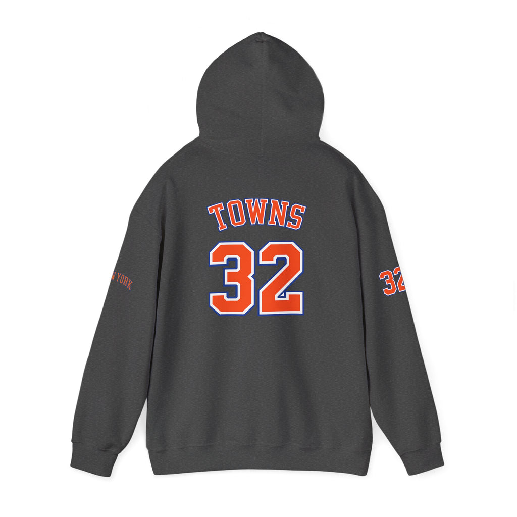 New York Knicks Jersey Hoodie — 'Towns 32' Retro Basketball Pullover