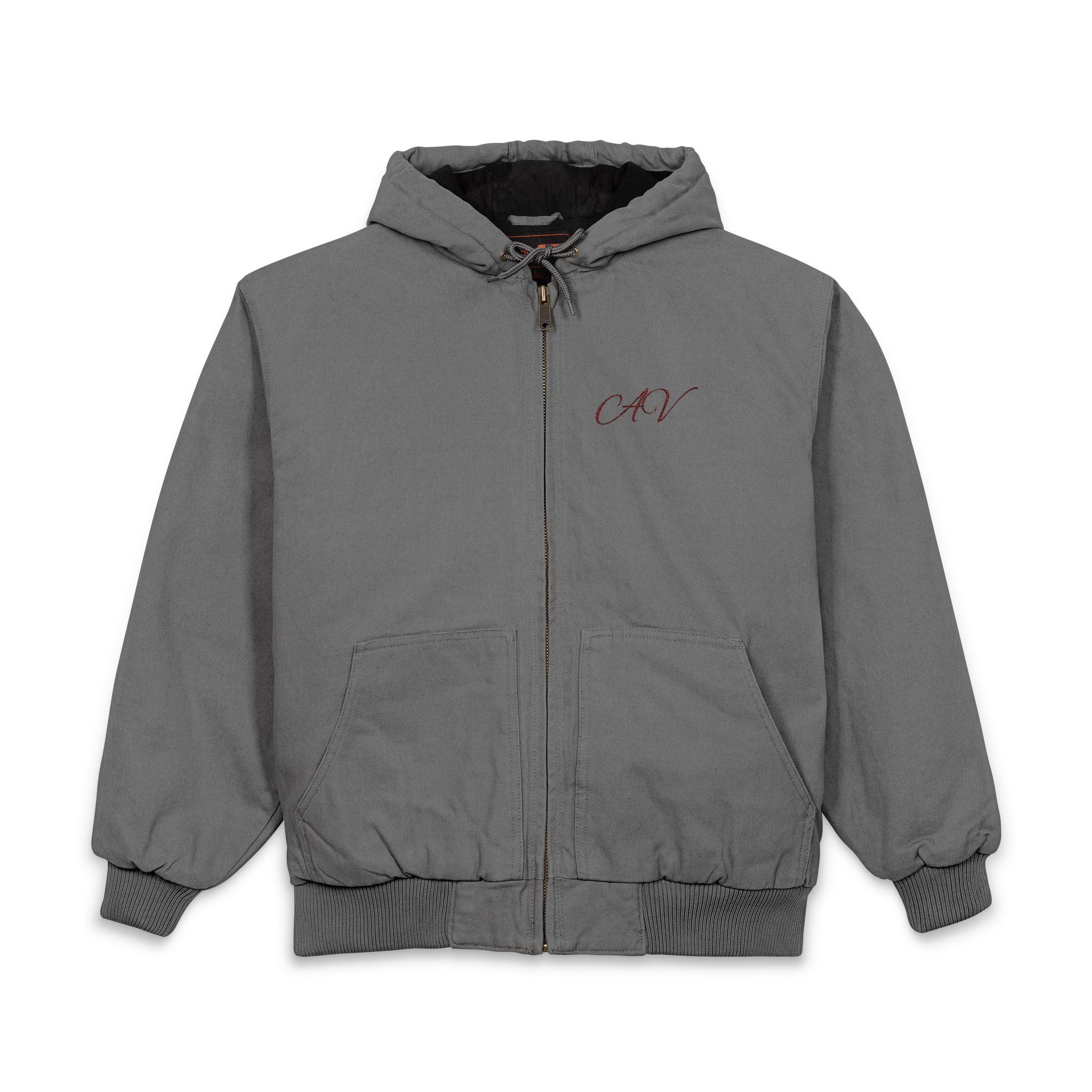 Men's Duck Cloth Hooded Work Jacket – Insulated Embroidered Carpenter Coat