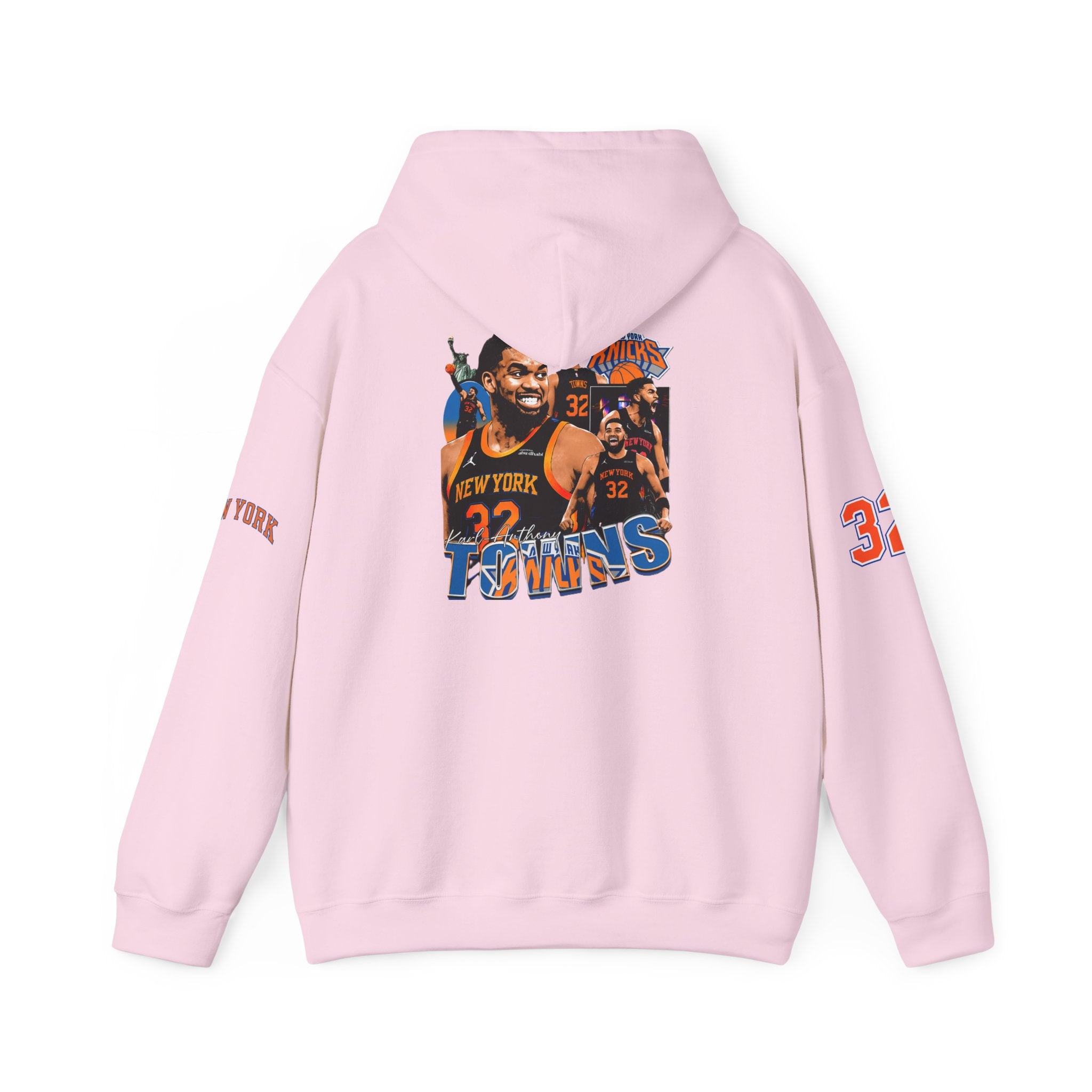 New York Knicks Retro Logo Hoodie — 32 Jersey Sleeve Basketball Pullover