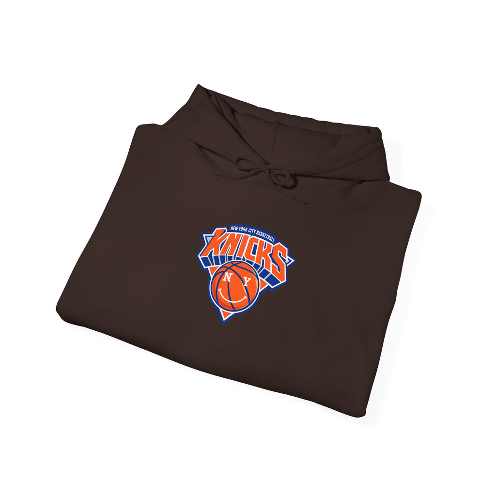New York Knicks Retro Logo Hoodie — 32 Jersey Sleeve Basketball Pullover