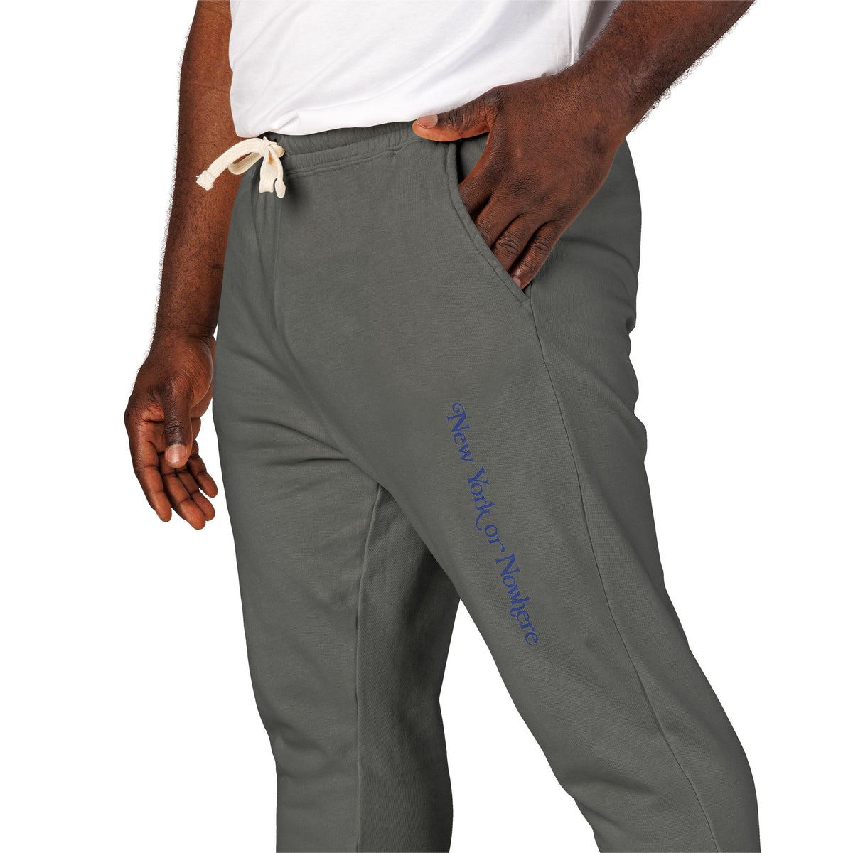 Fleece Sweatpants — Minimal Vertical Script Cozy Joggers
