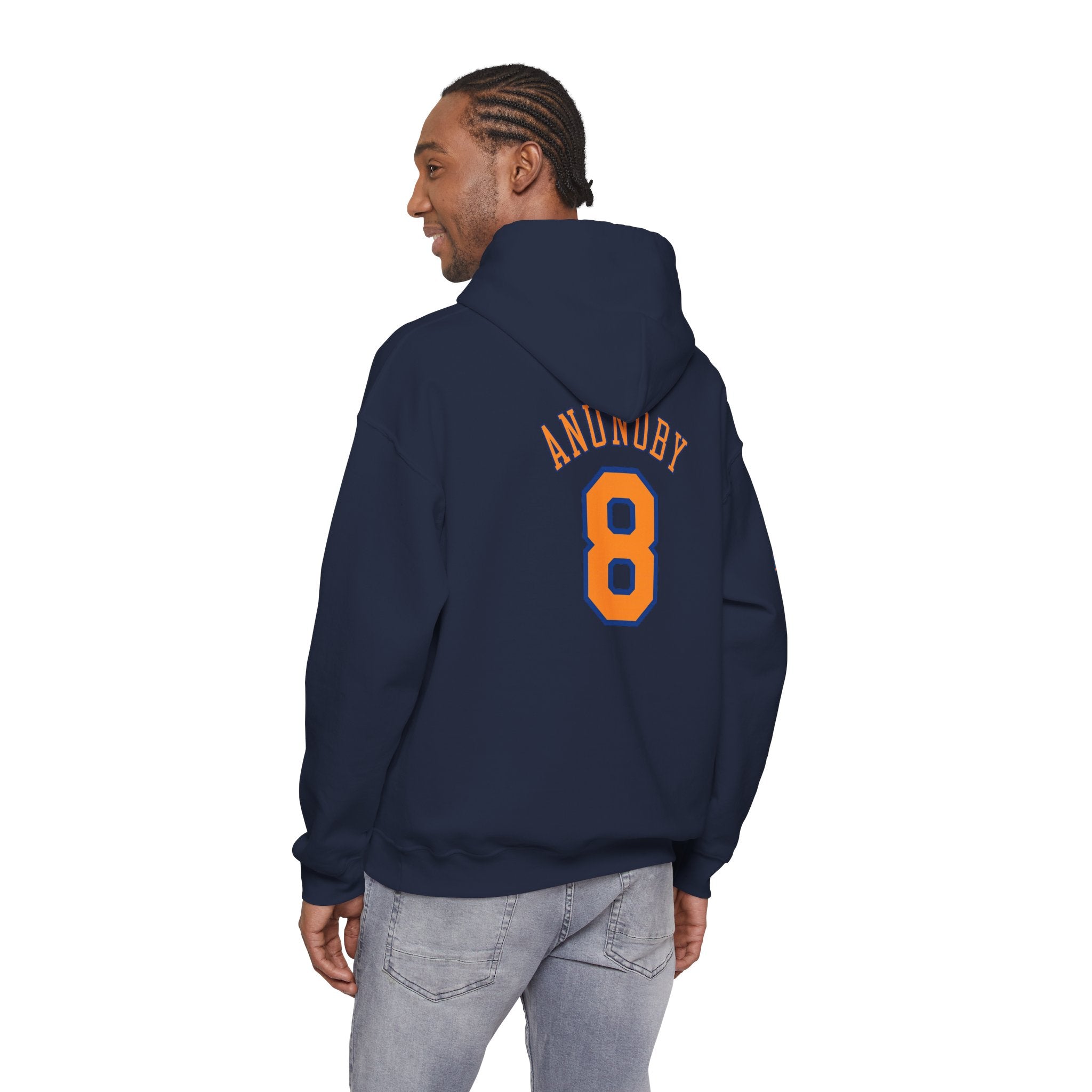 Knicks #8 Anunoby Basketball Hoodie — NYR Team Logo Back Number Sweatshirt