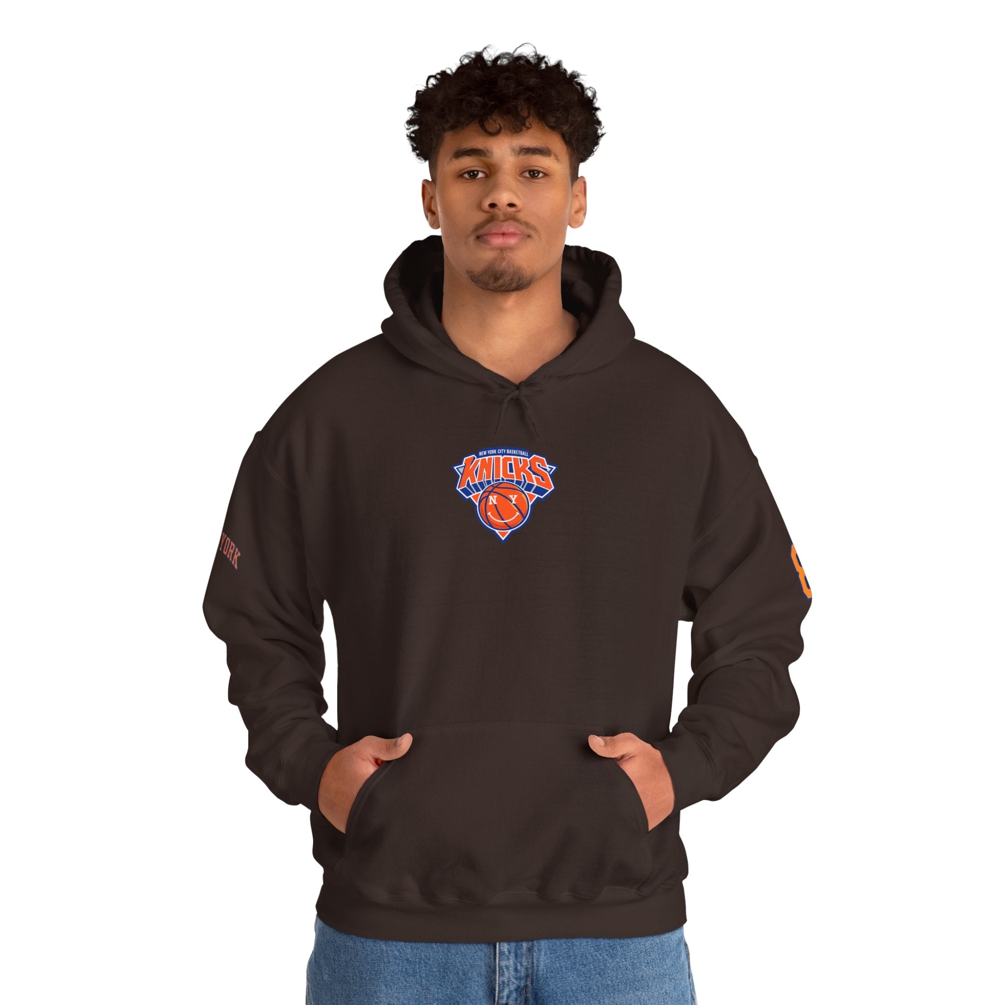 Knicks #8 Anunoby Basketball Hoodie — NYR Team Logo Back Number Sweatshirt