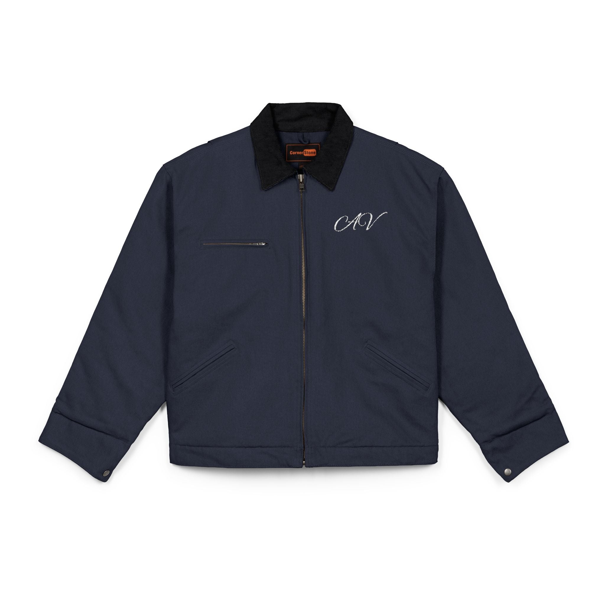 Work Jacket - Black Duck Cloth Jacket with Subtle 'CRT' Script Logo
