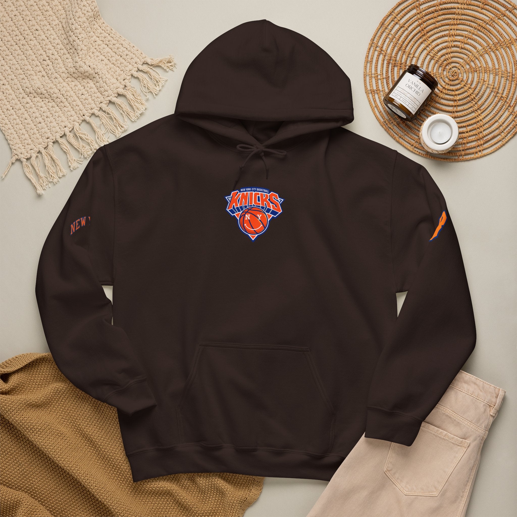Knicks #8 Anunoby Basketball Hoodie — NYR Team Logo Back Number Sweatshirt