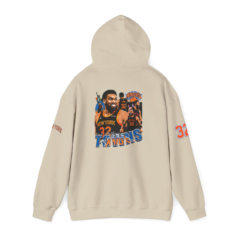 New York Knicks Retro Logo Hoodie — 32 Jersey Sleeve Basketball Pullover