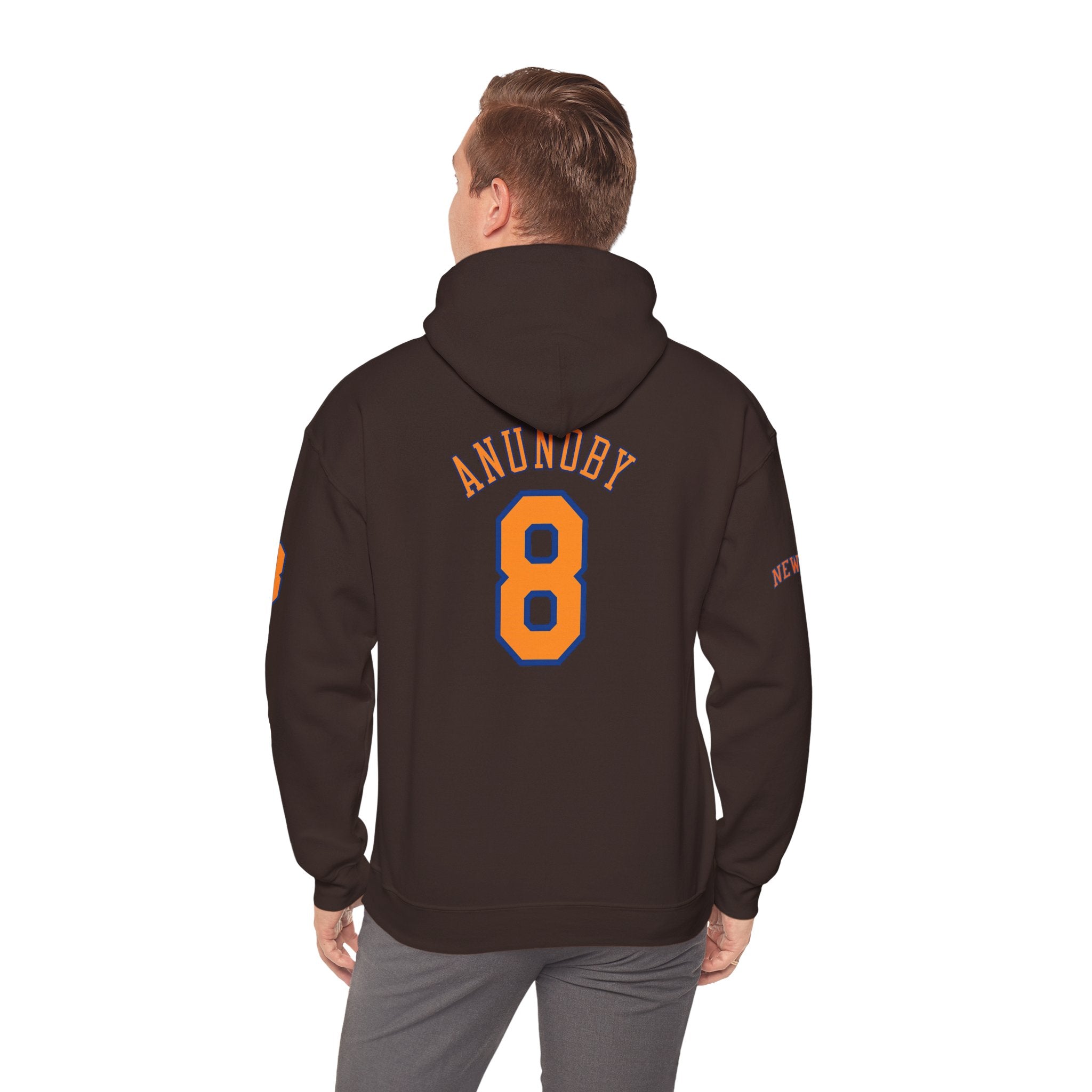 Knicks #8 Anunoby Basketball Hoodie — NYR Team Logo Back Number Sweatshirt