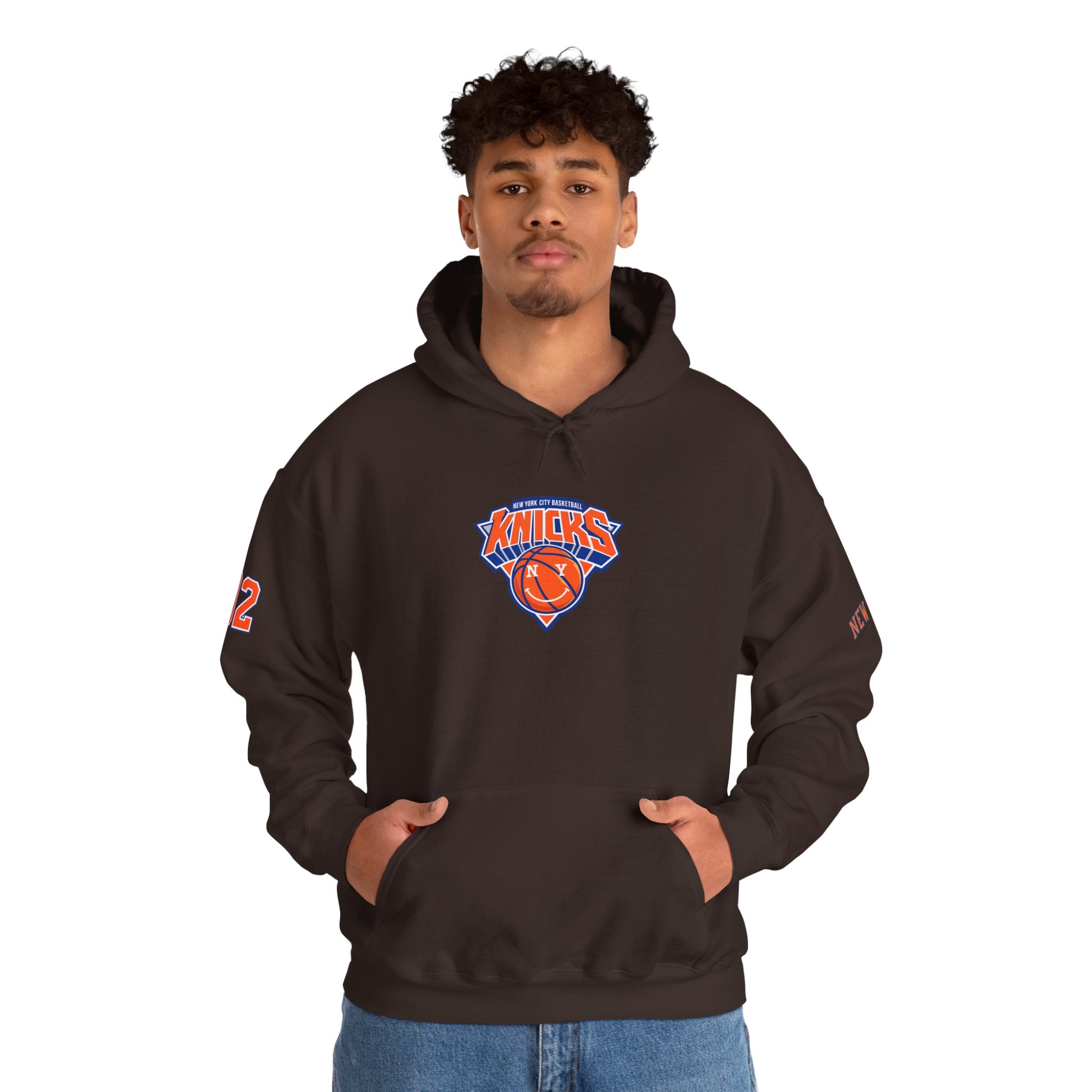 New York Knicks Jersey Hoodie — 'Towns 32' Retro Basketball Pullover