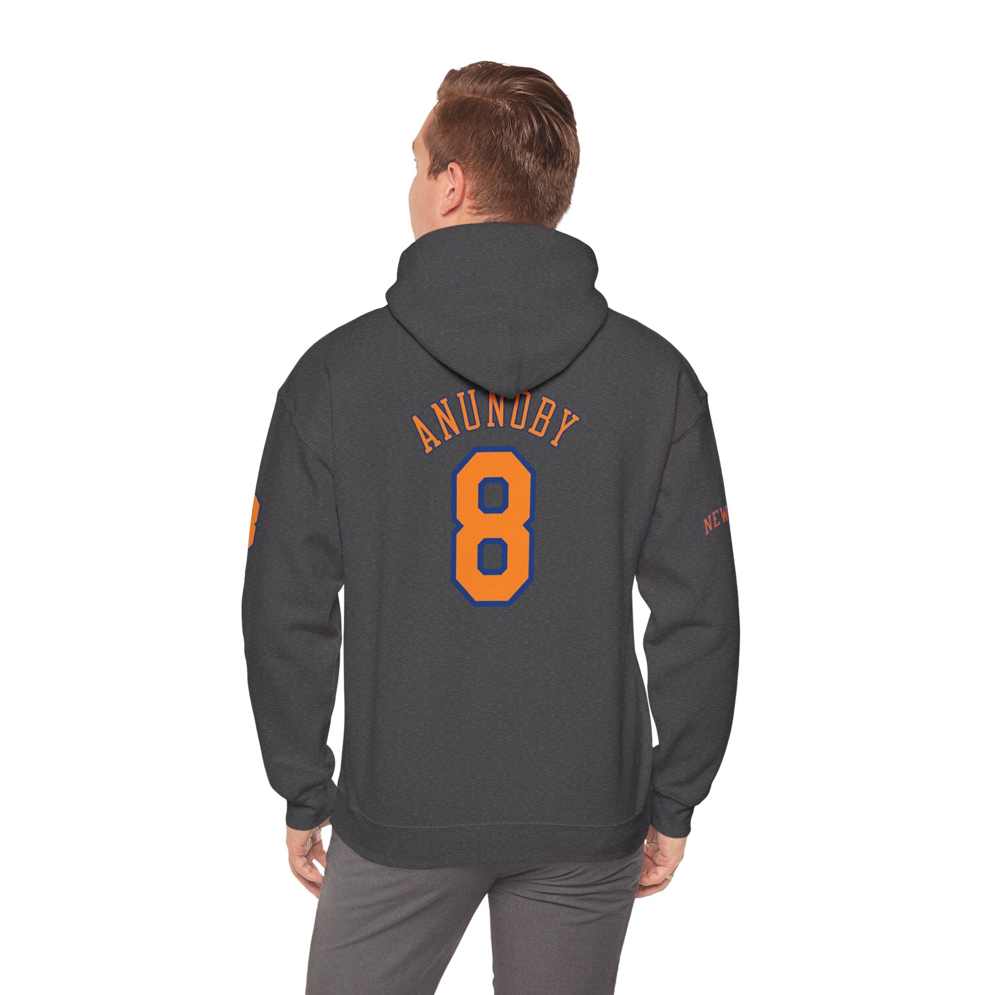 Knicks #8 Anunoby Basketball Hoodie — NYR Team Logo Back Number Sweatshirt