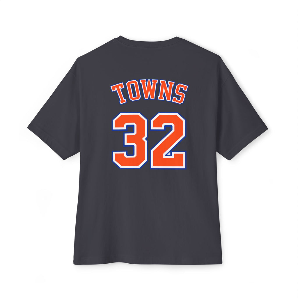 Knicks 'Towns 32' Boxy Tee — Retro Basketball Team Jersey Shirt