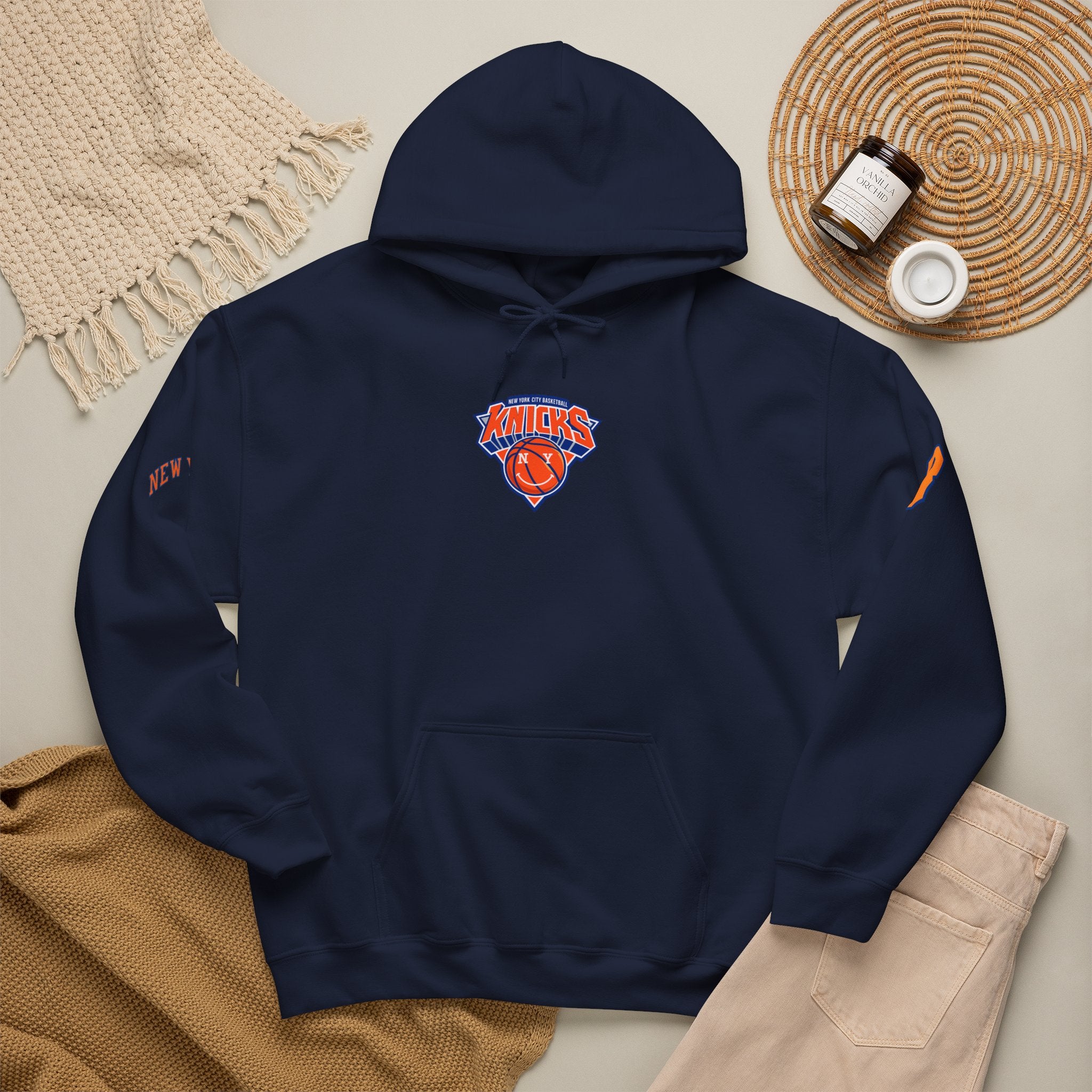 Knicks #8 Anunoby Basketball Hoodie — NYR Team Logo Back Number Sweatshirt