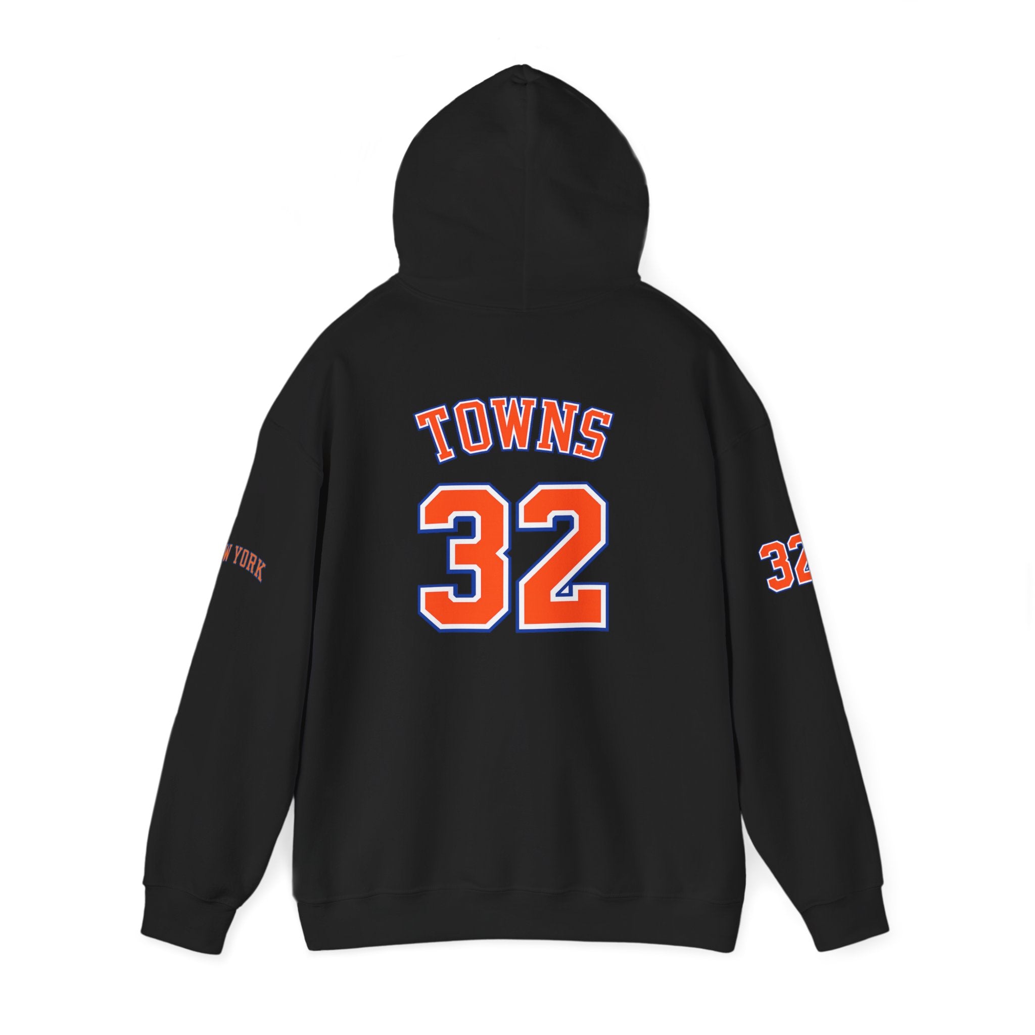 New York Knicks Jersey Hoodie — 'Towns 32' Retro Basketball Pullover